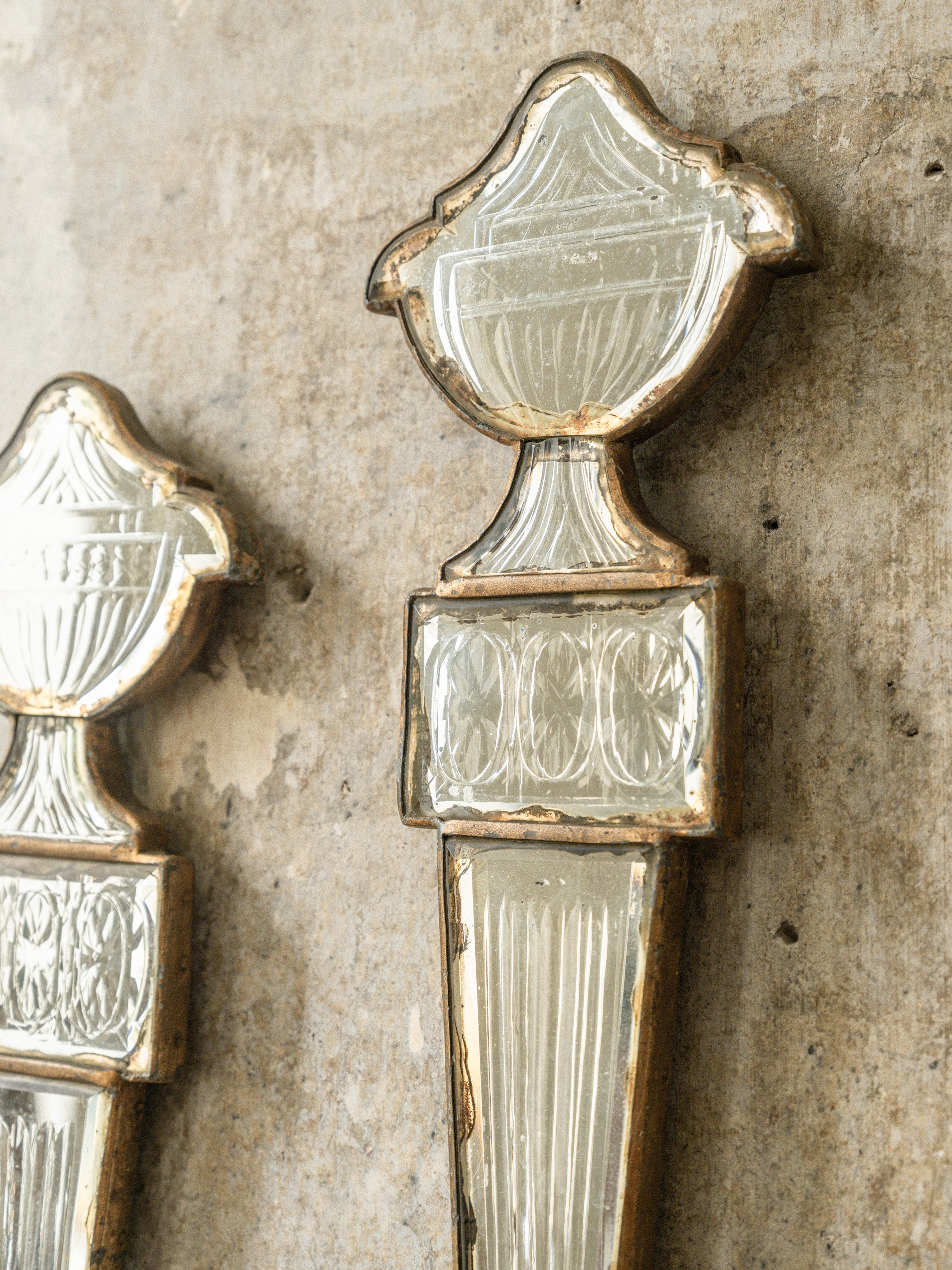 A Pair of Early 19th Century Mirrored Candle Sconces