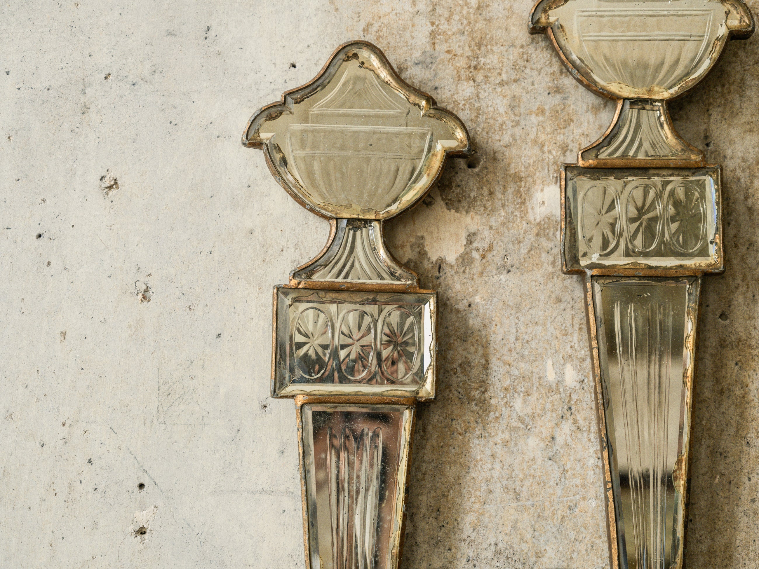 A Pair of Early 19th Century Mirrored Candle Sconces