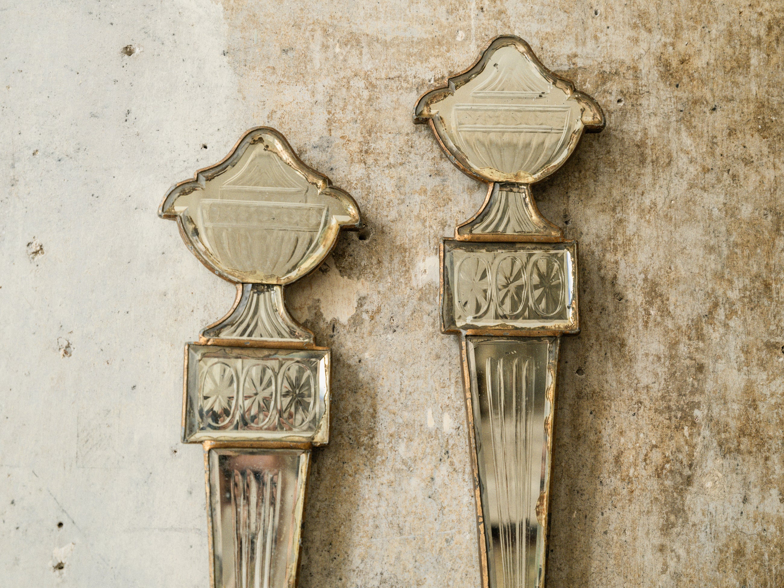 A Pair of Early 19th Century Mirrored Candle Sconces