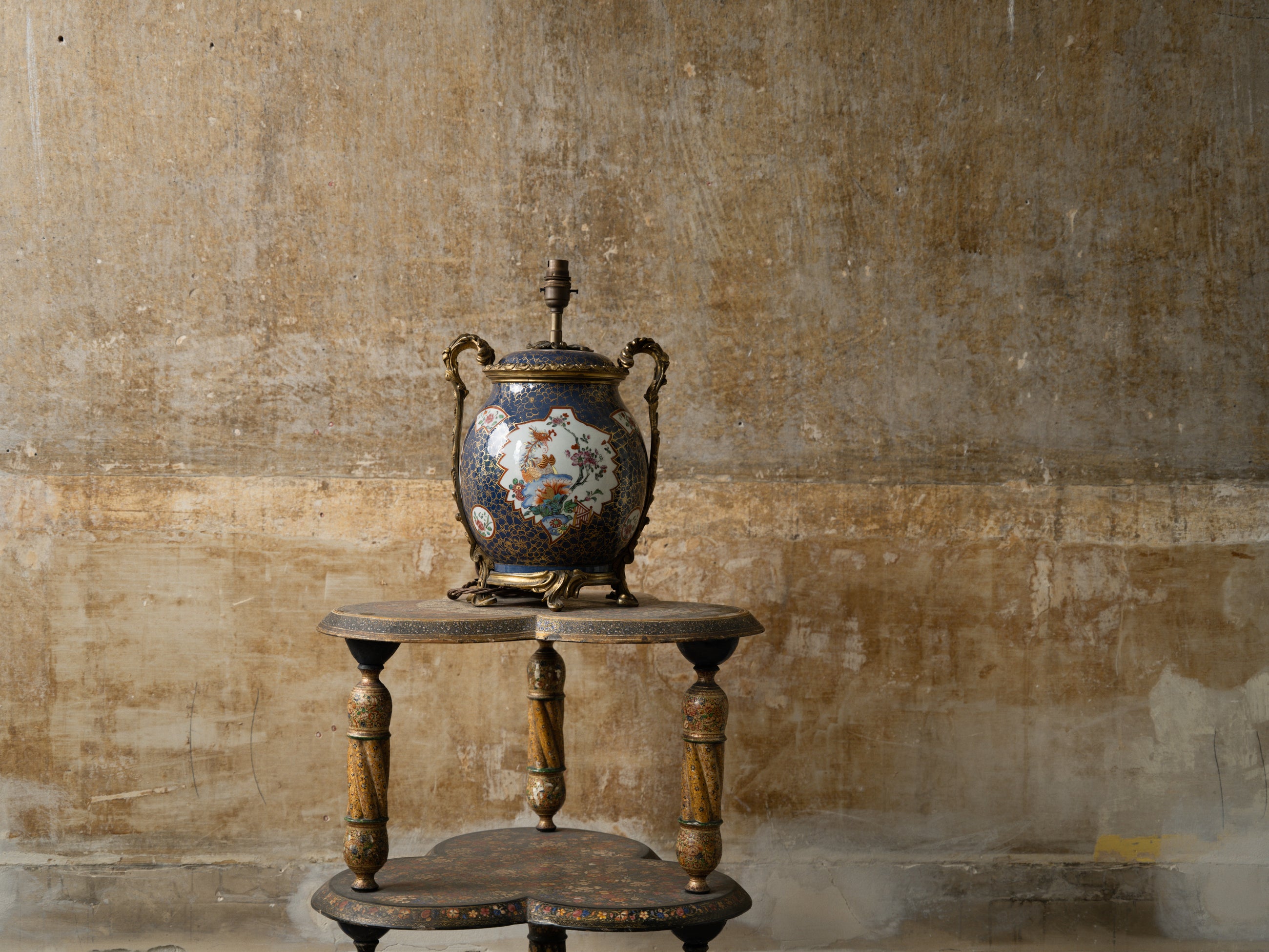 19th Century Japanese Lidded Jar Table Lamp