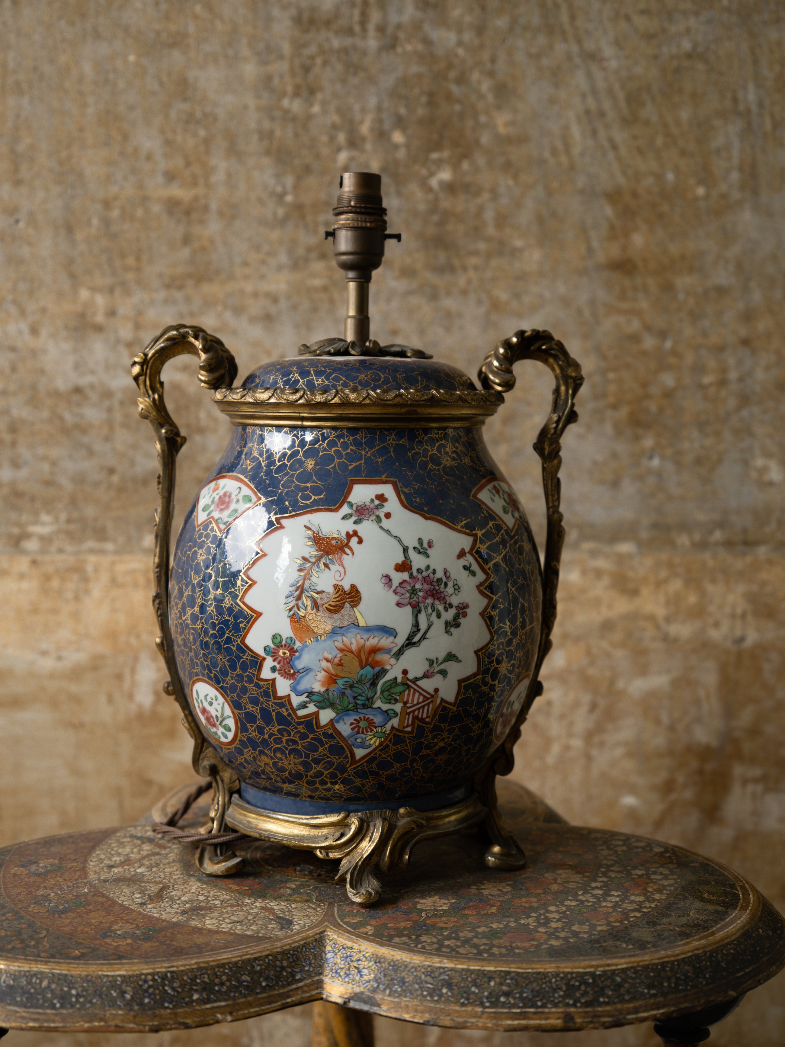 19th Century Japanese Lidded Jar Table Lamp