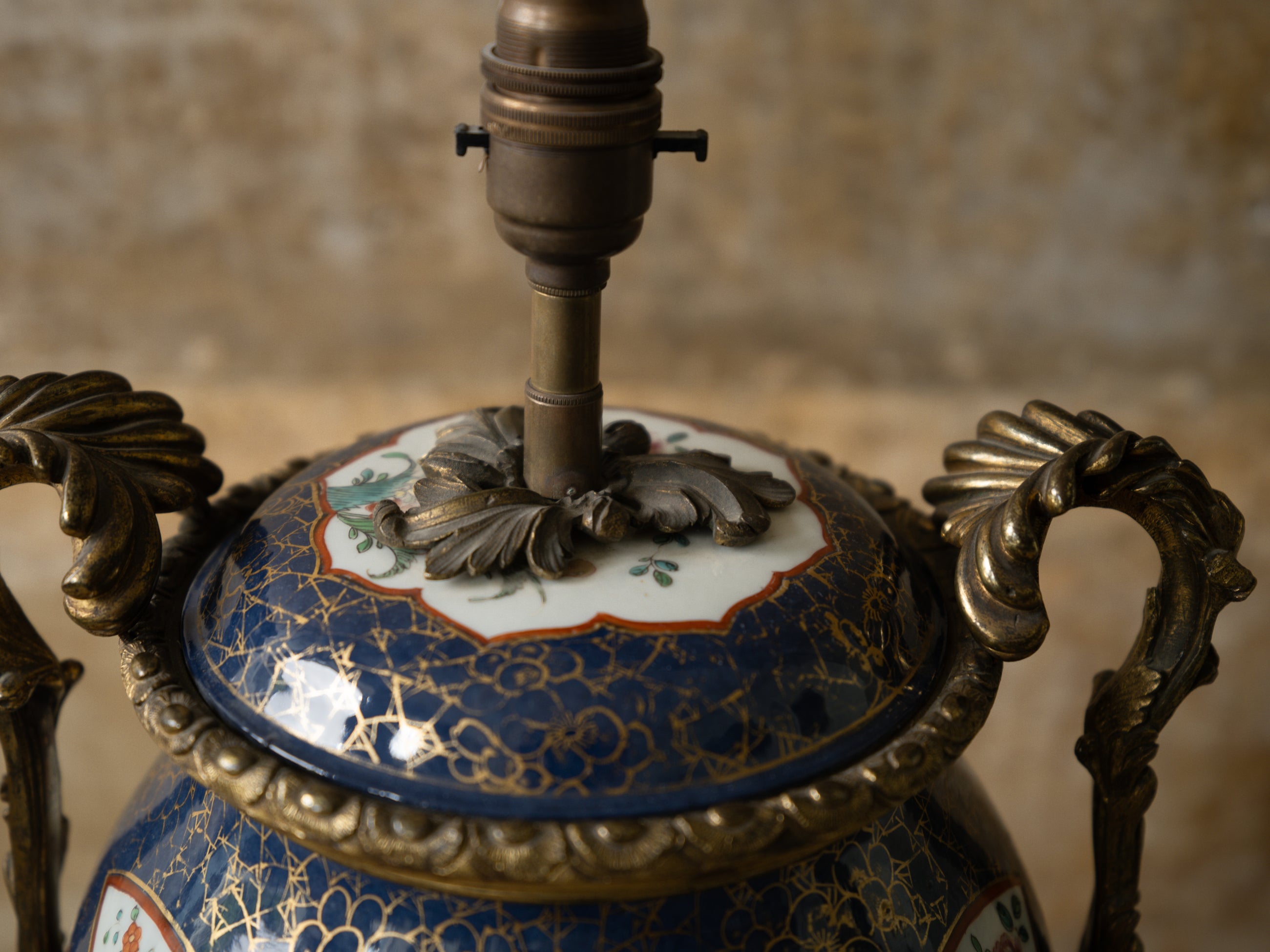 19th Century Japanese Lidded Jar Table Lamp