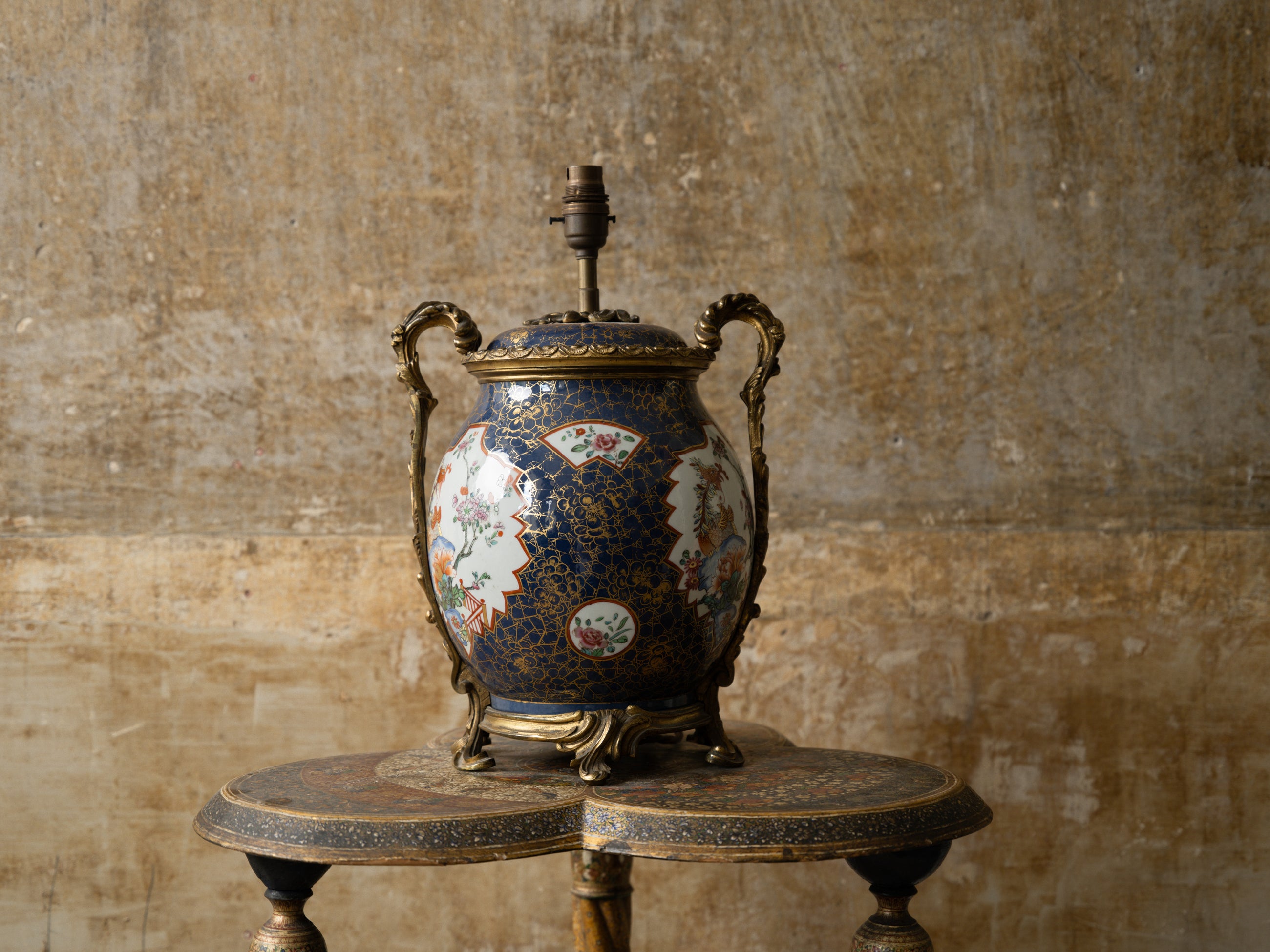 19th Century Japanese Lidded Jar Table Lamp