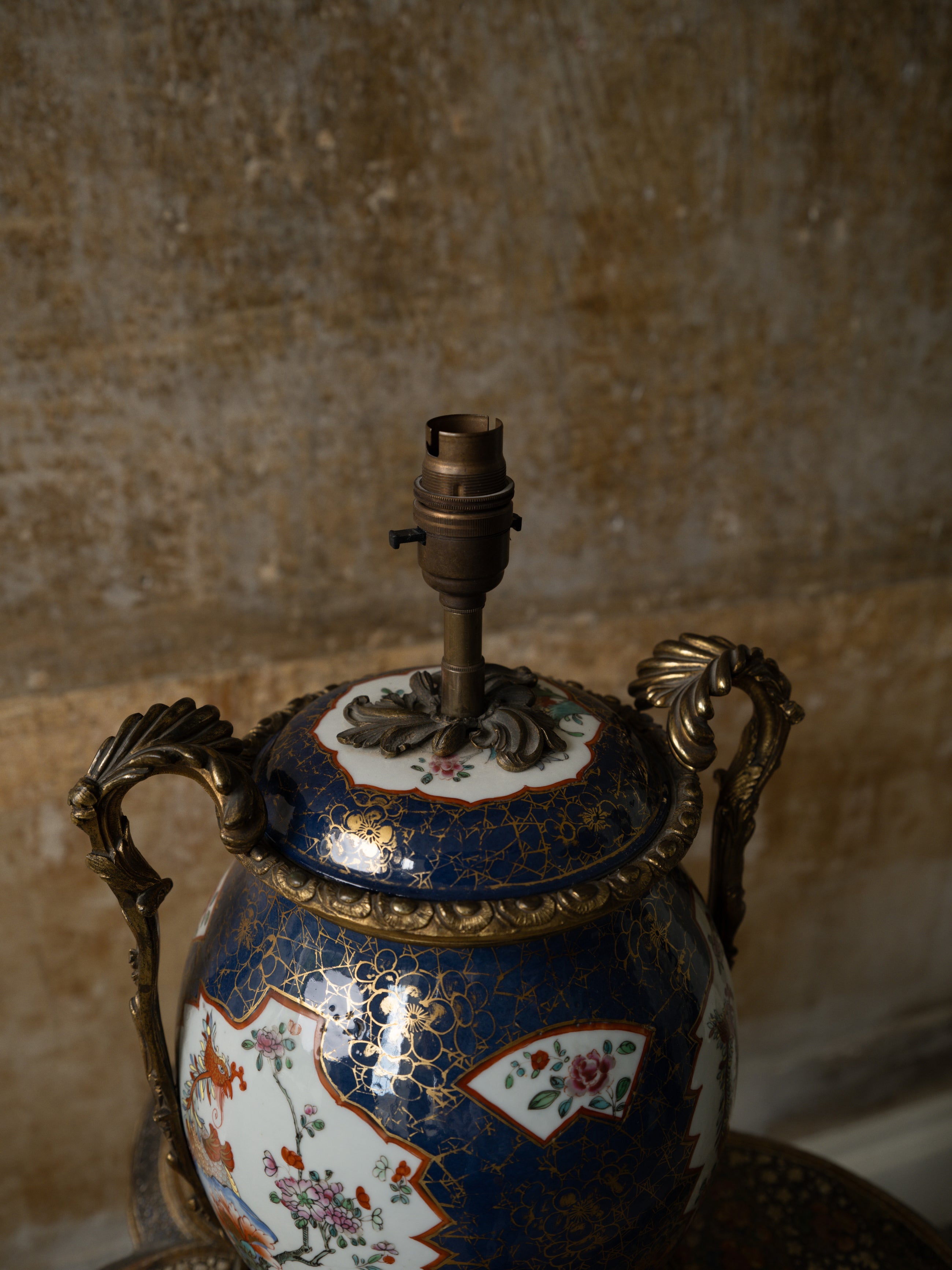 19th Century Japanese Lidded Jar Table Lamp