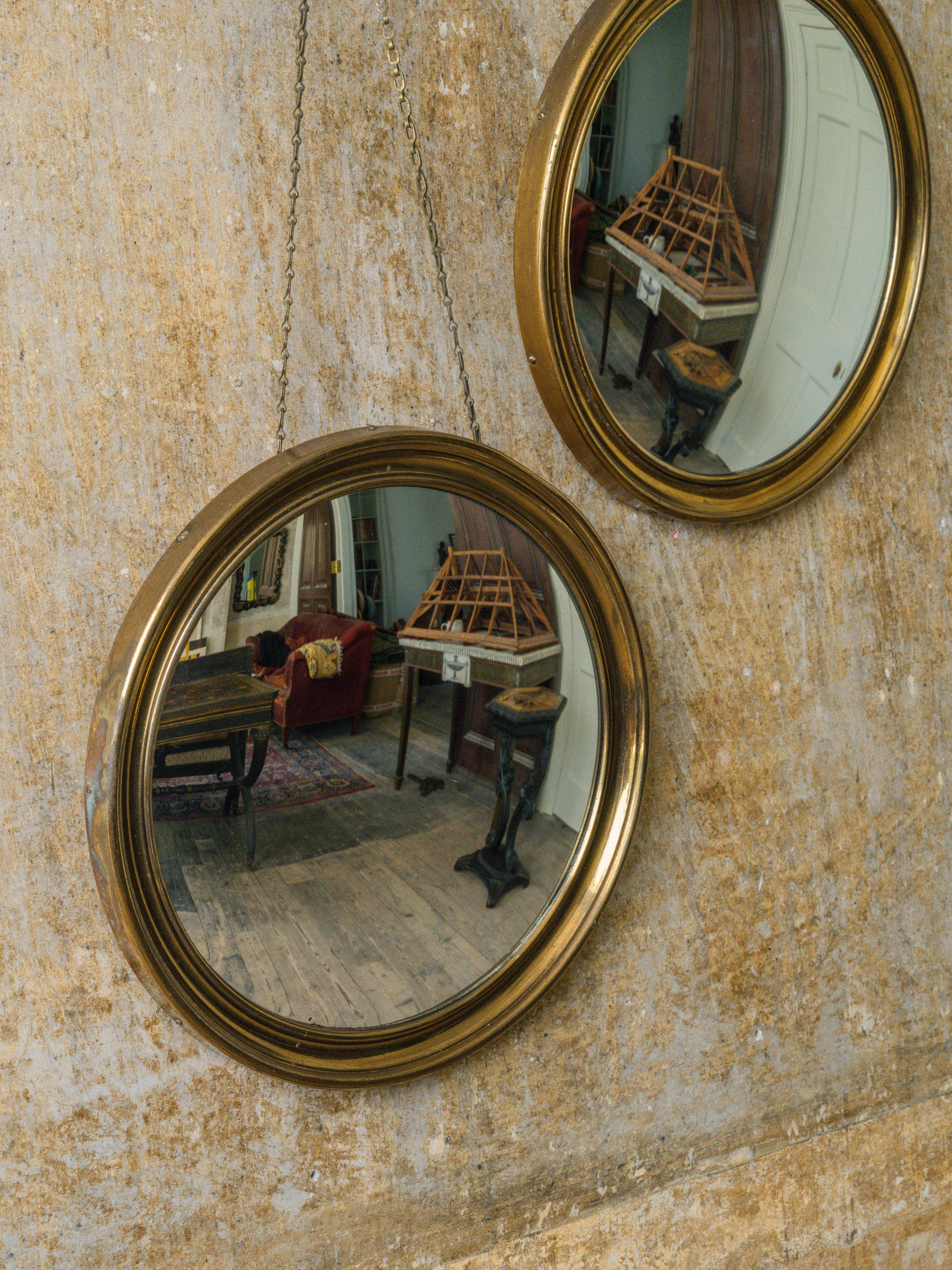 A Pair of Brass Mirrors