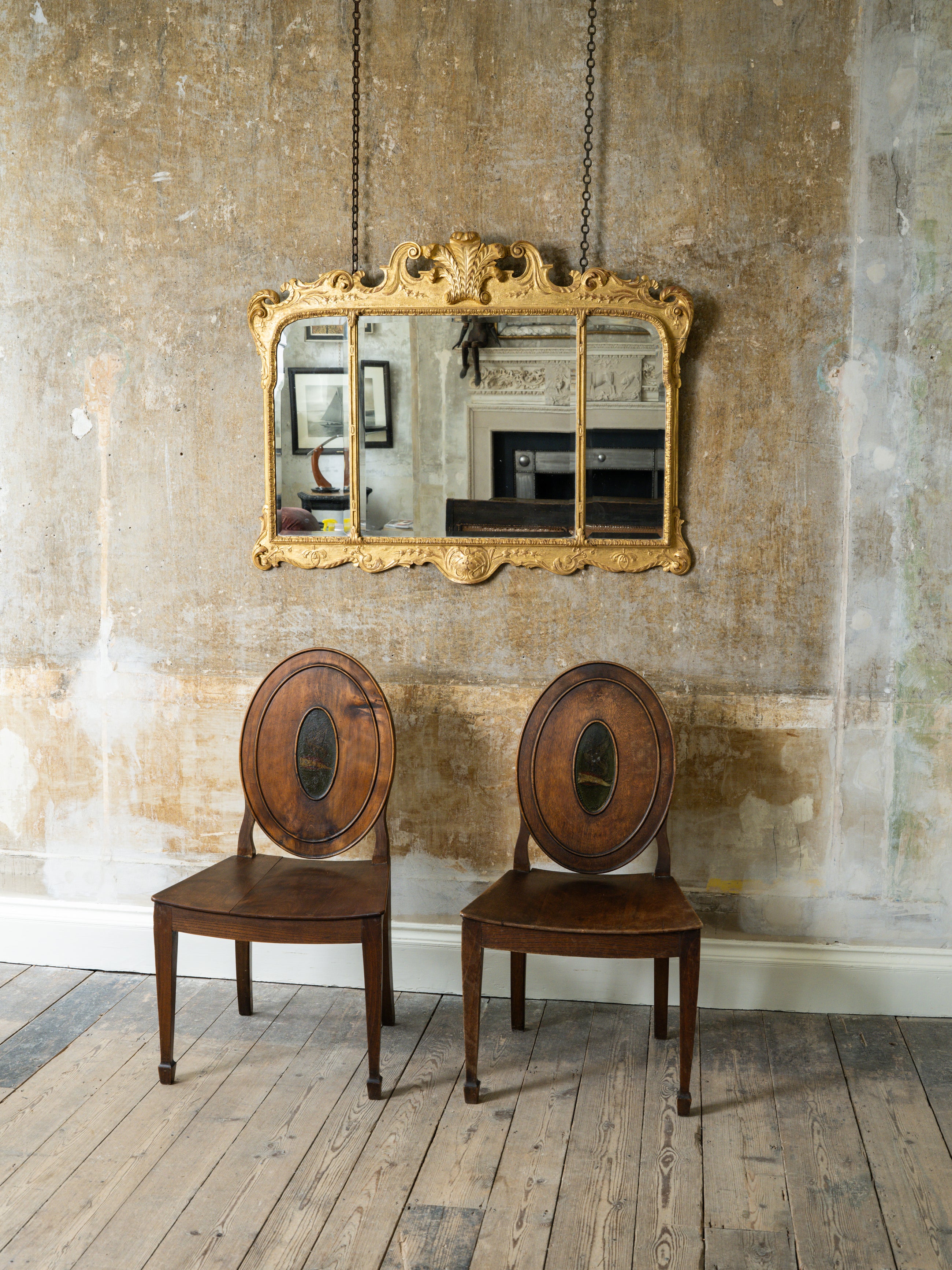 A George I Triptych Overmantel Mirror