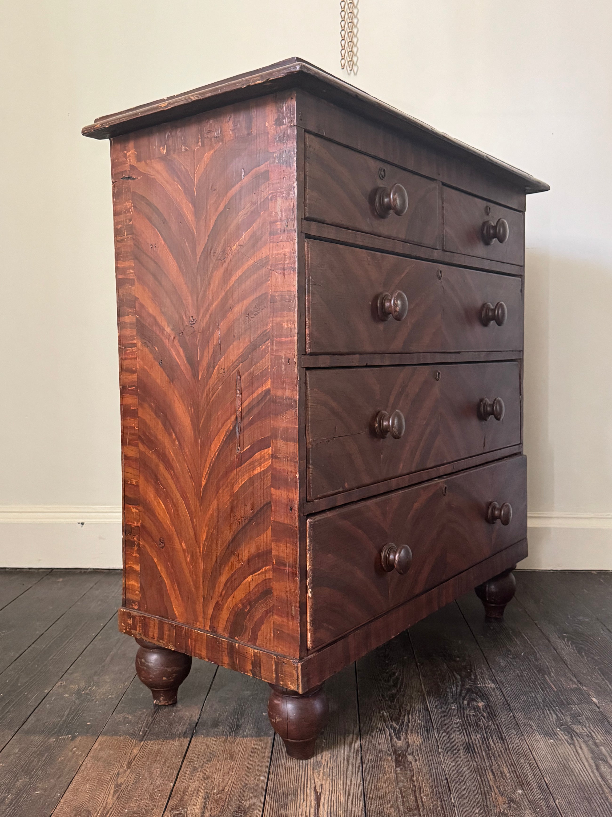 Faux Mahogany Chest Of Drawers