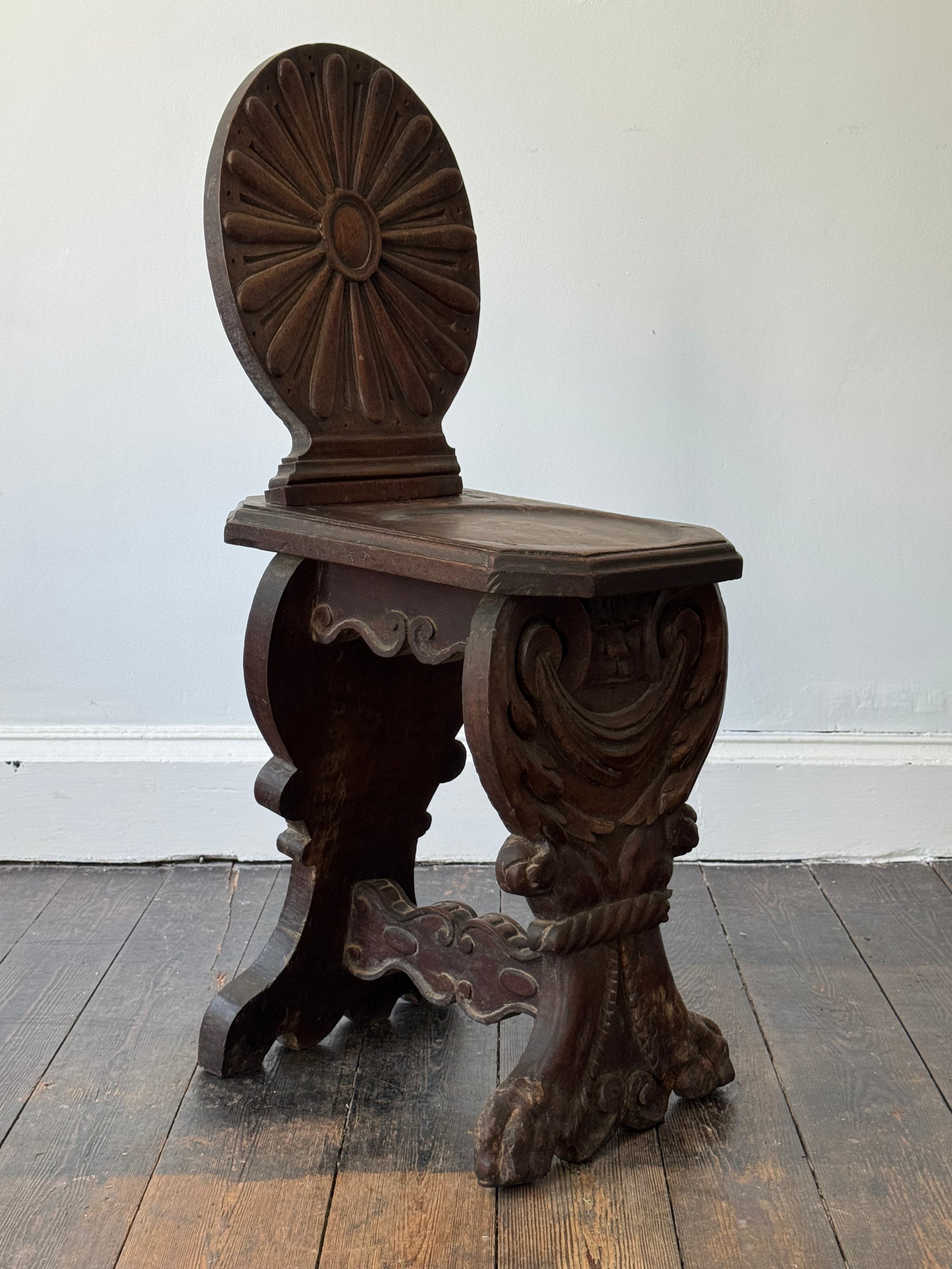 An 18th Century Walnut Sgabello Chair