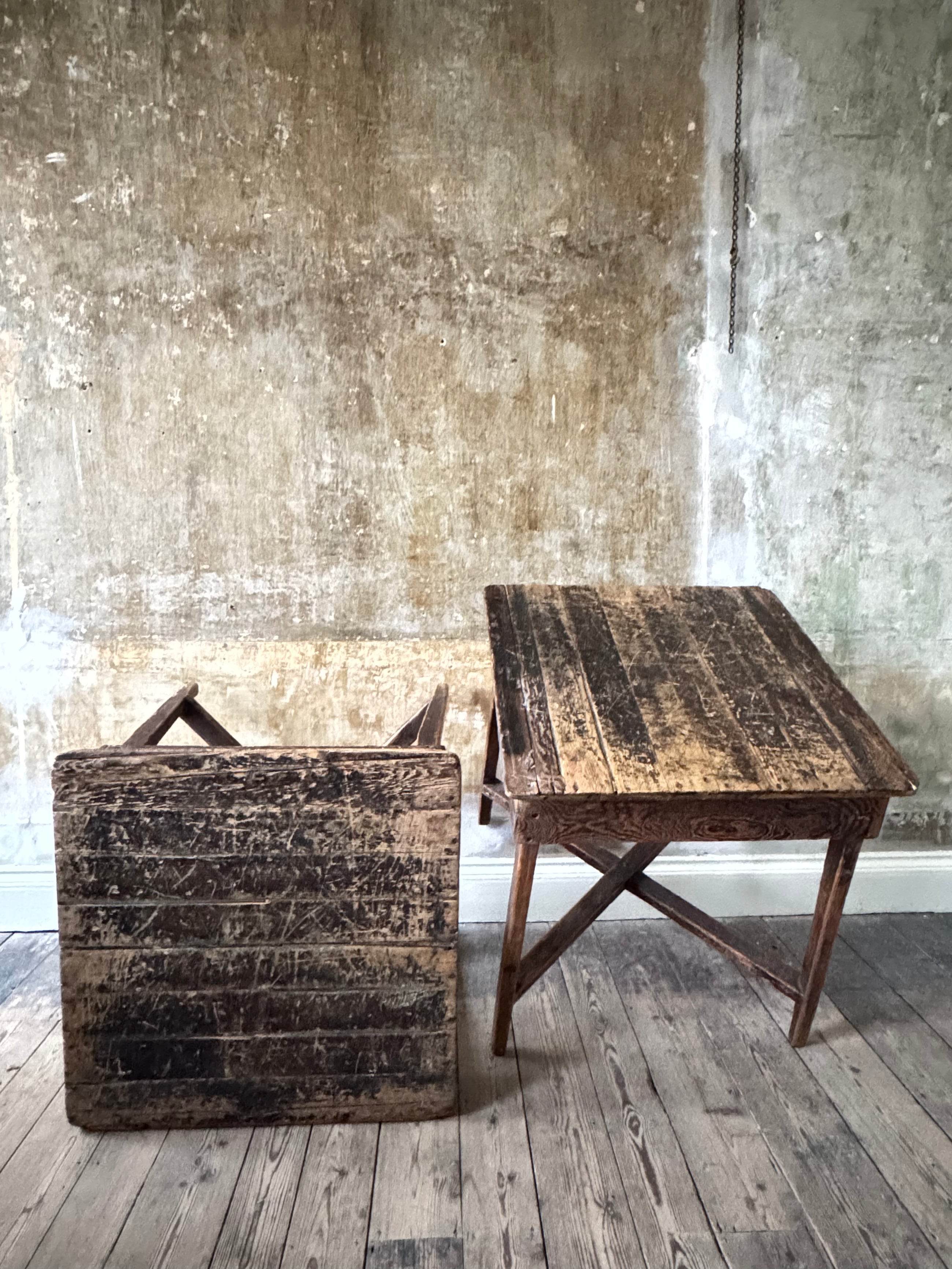 A Pair of 19th Century Scrubbed Pine Work Tables