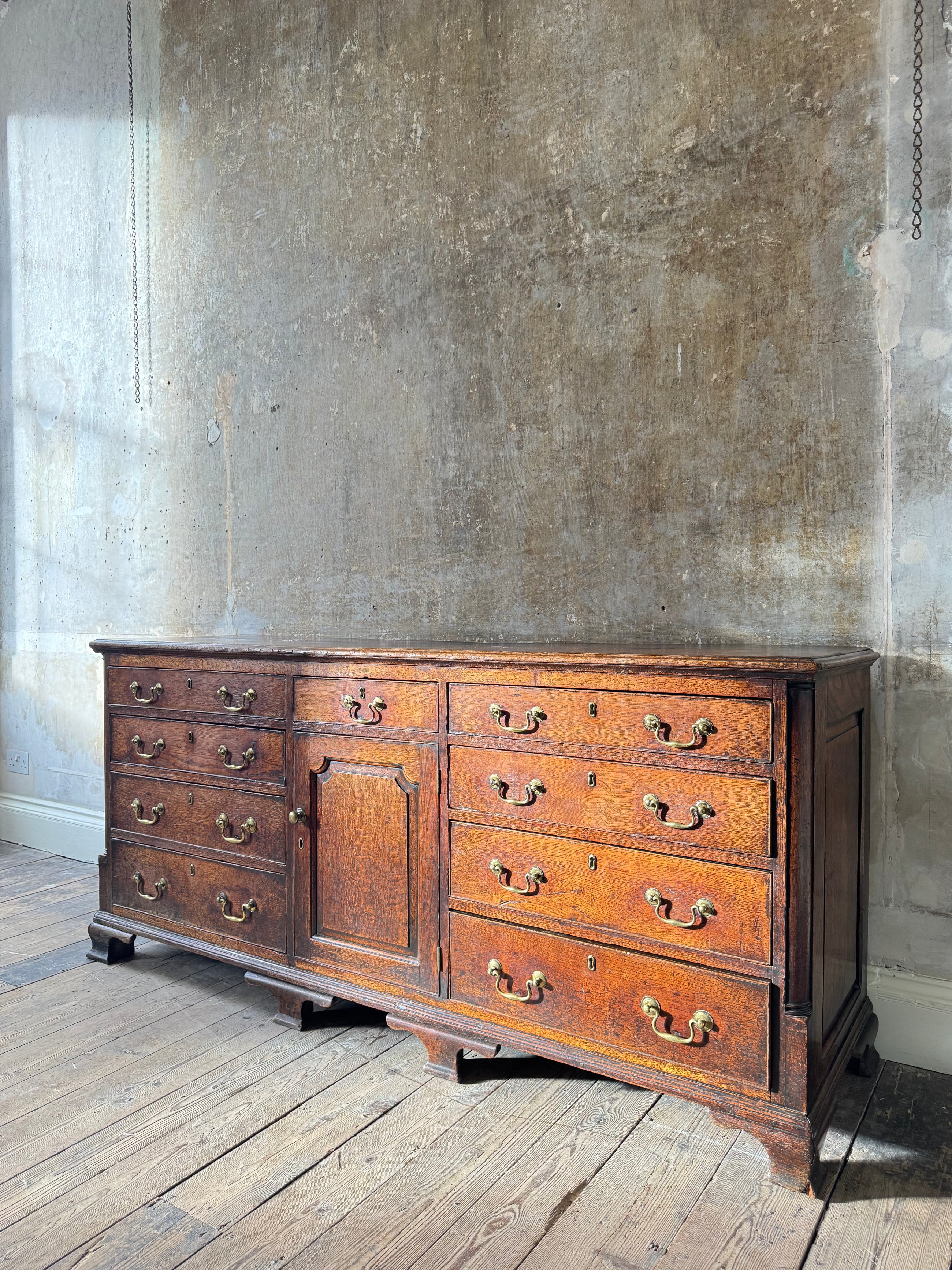 A George III Oak Dresser Base