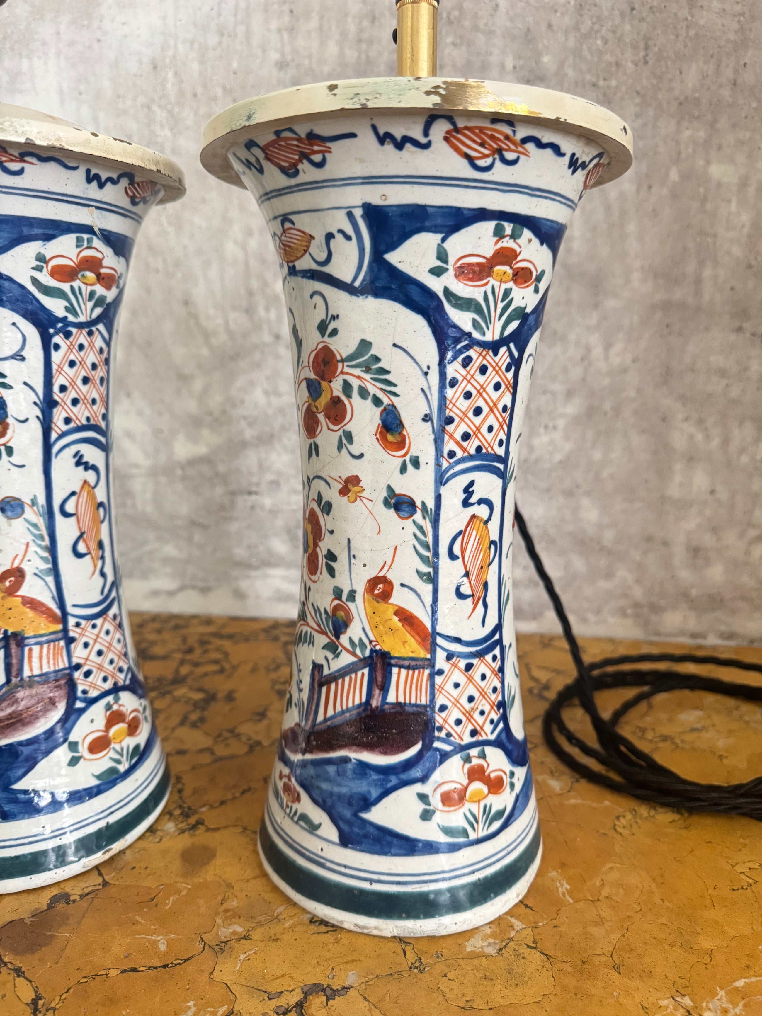 Pair of Delft Table Lamps