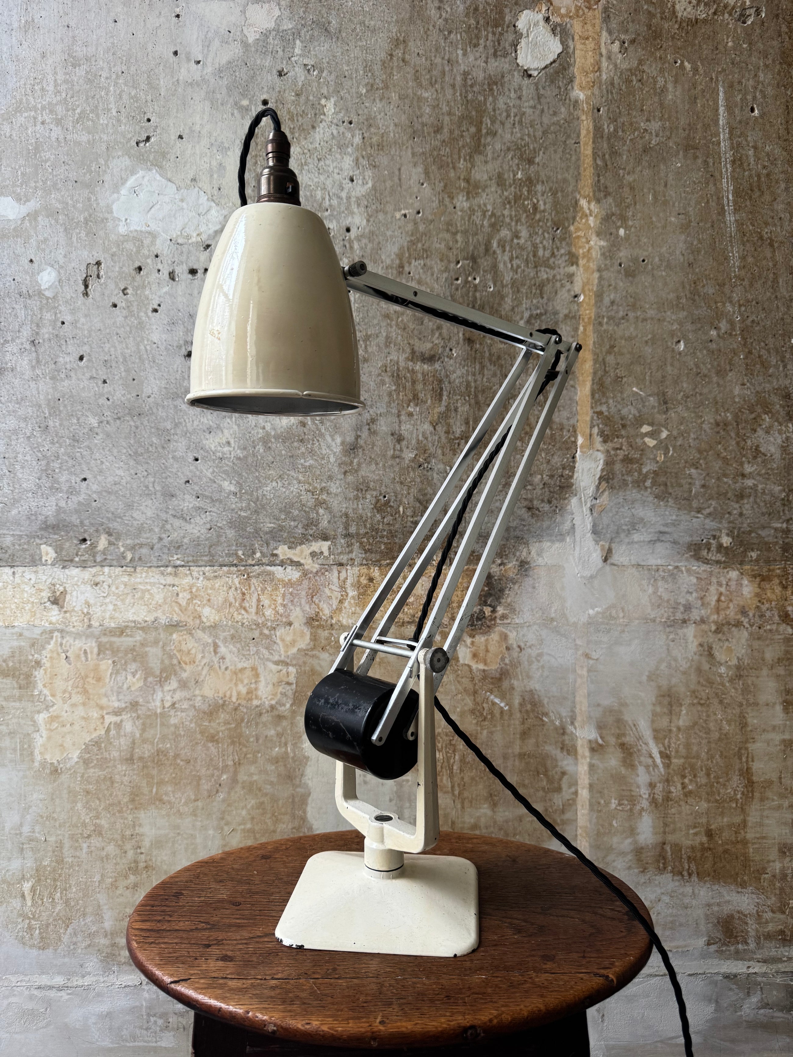 A Cream & Black H & H Desk Light