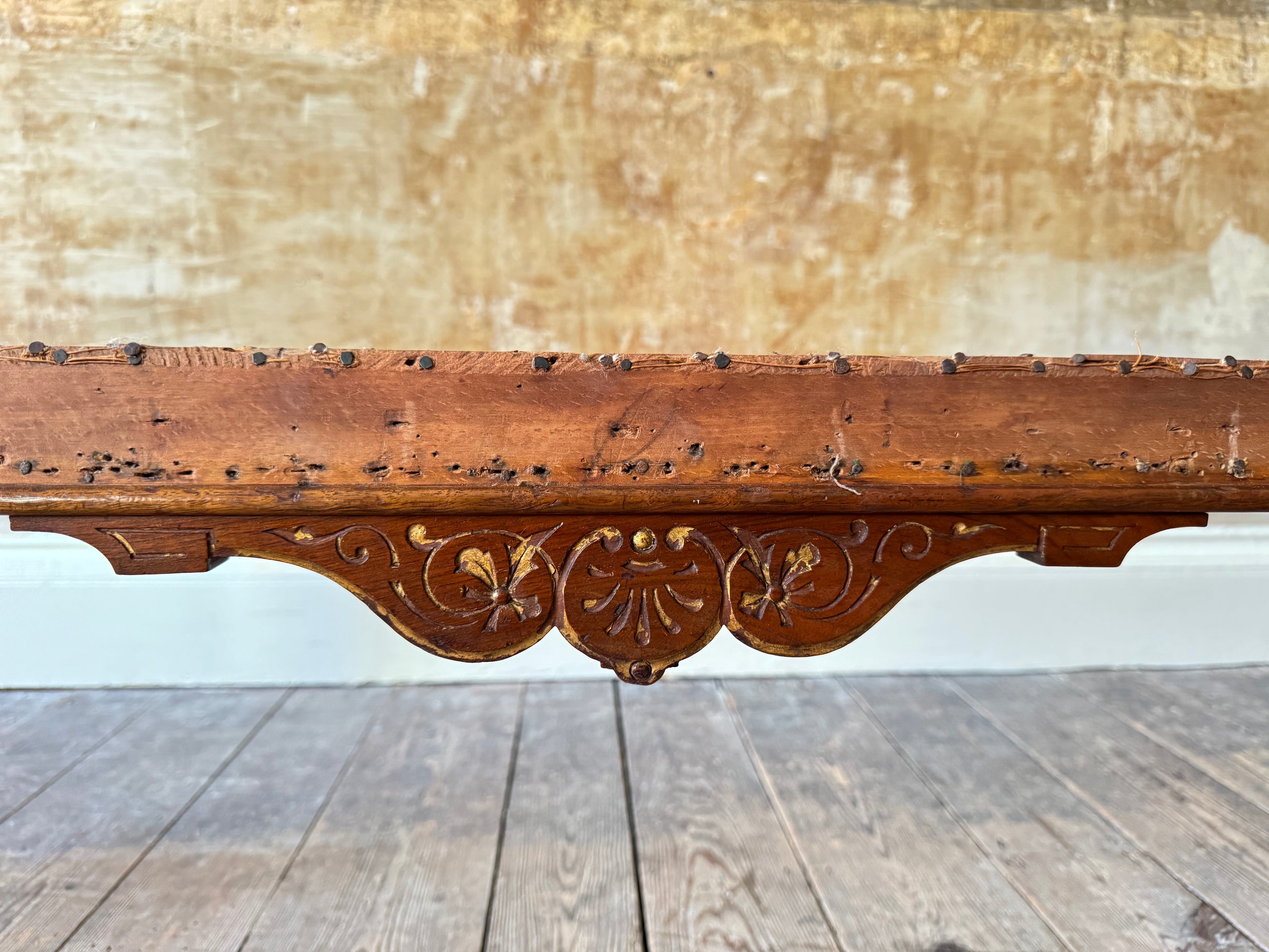 A George IV Gilt Walnut Bench