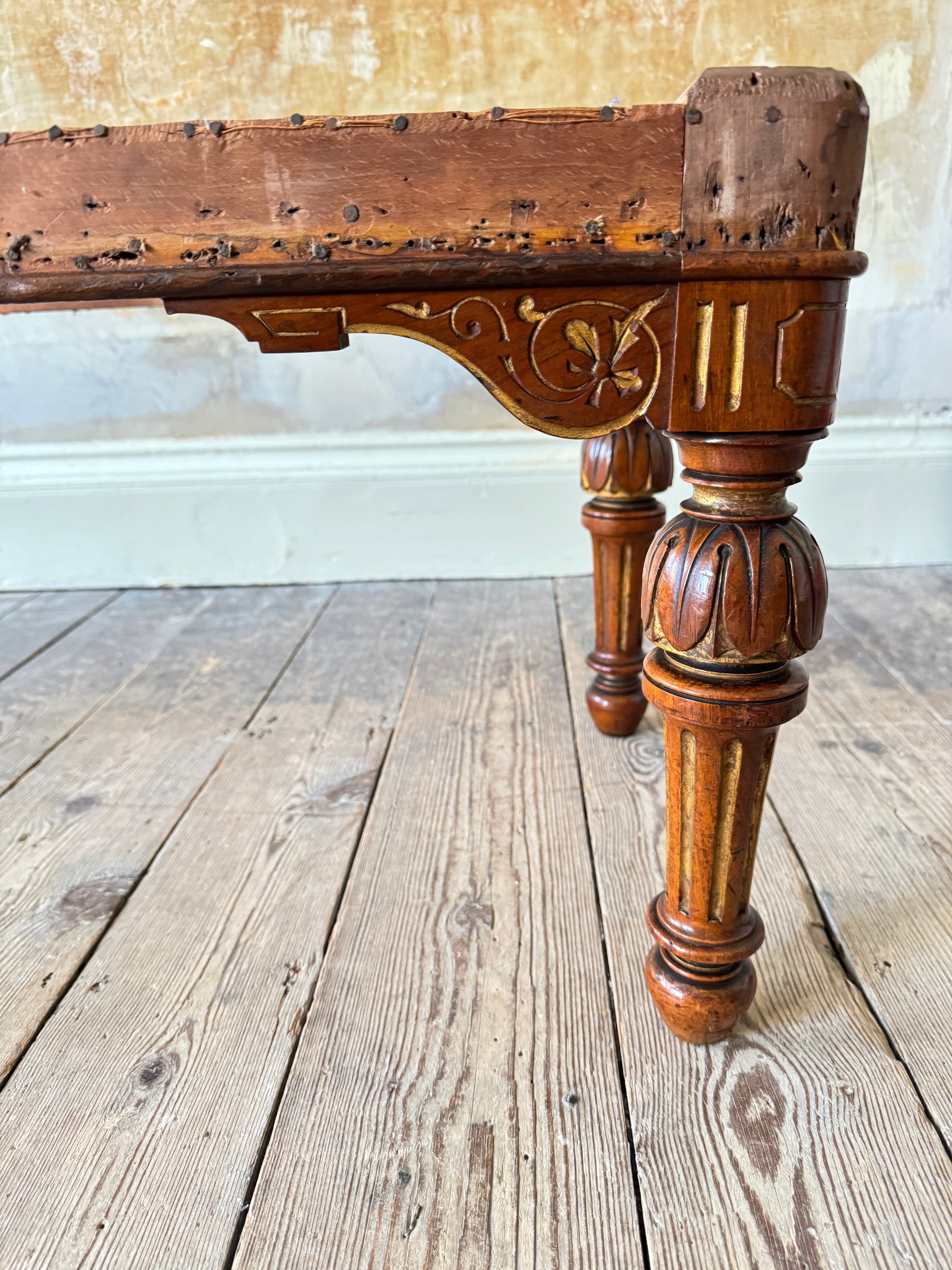 A George IV Gilt Walnut Bench