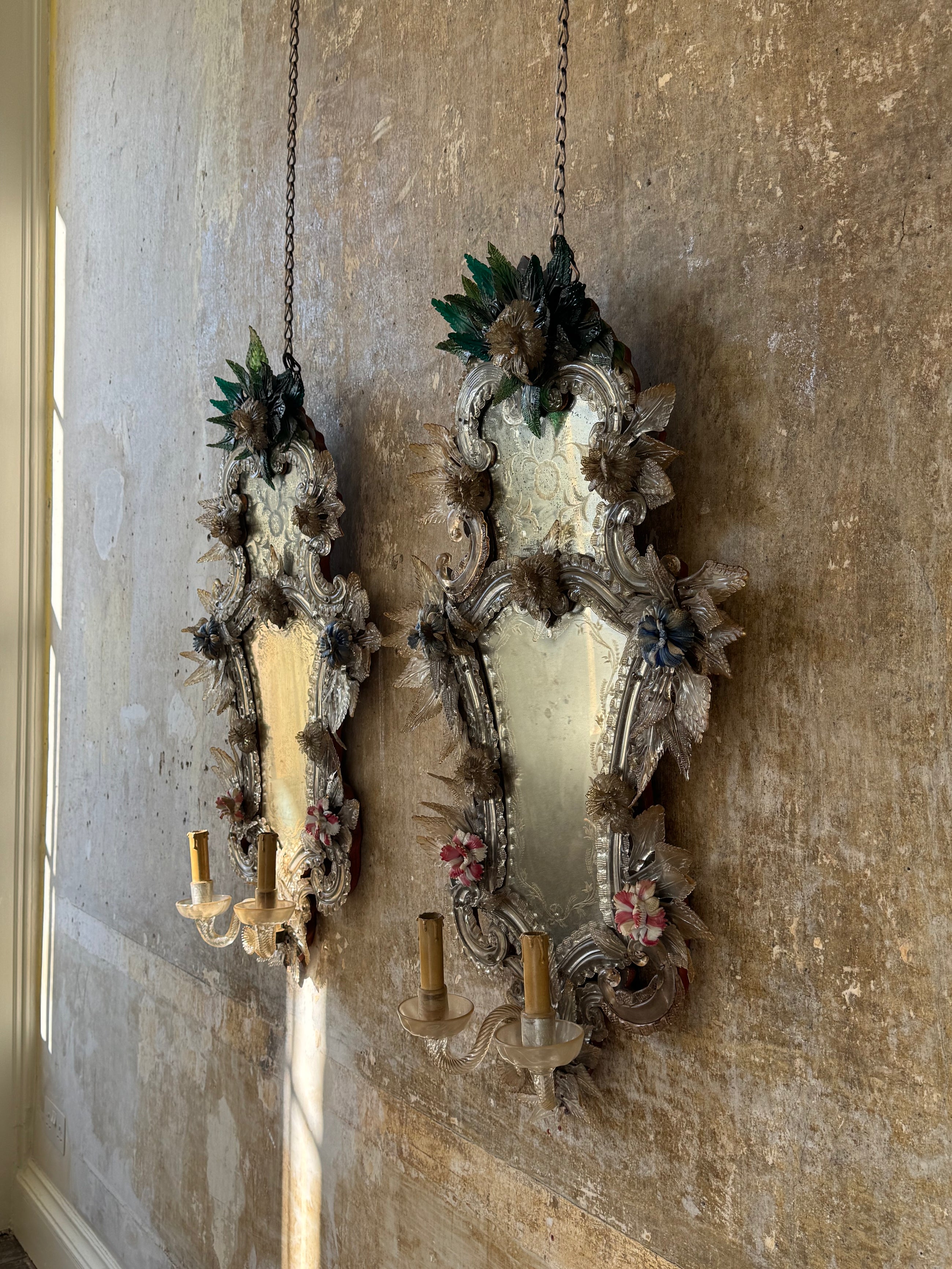 A Pair Of Murano Glass Mirrors