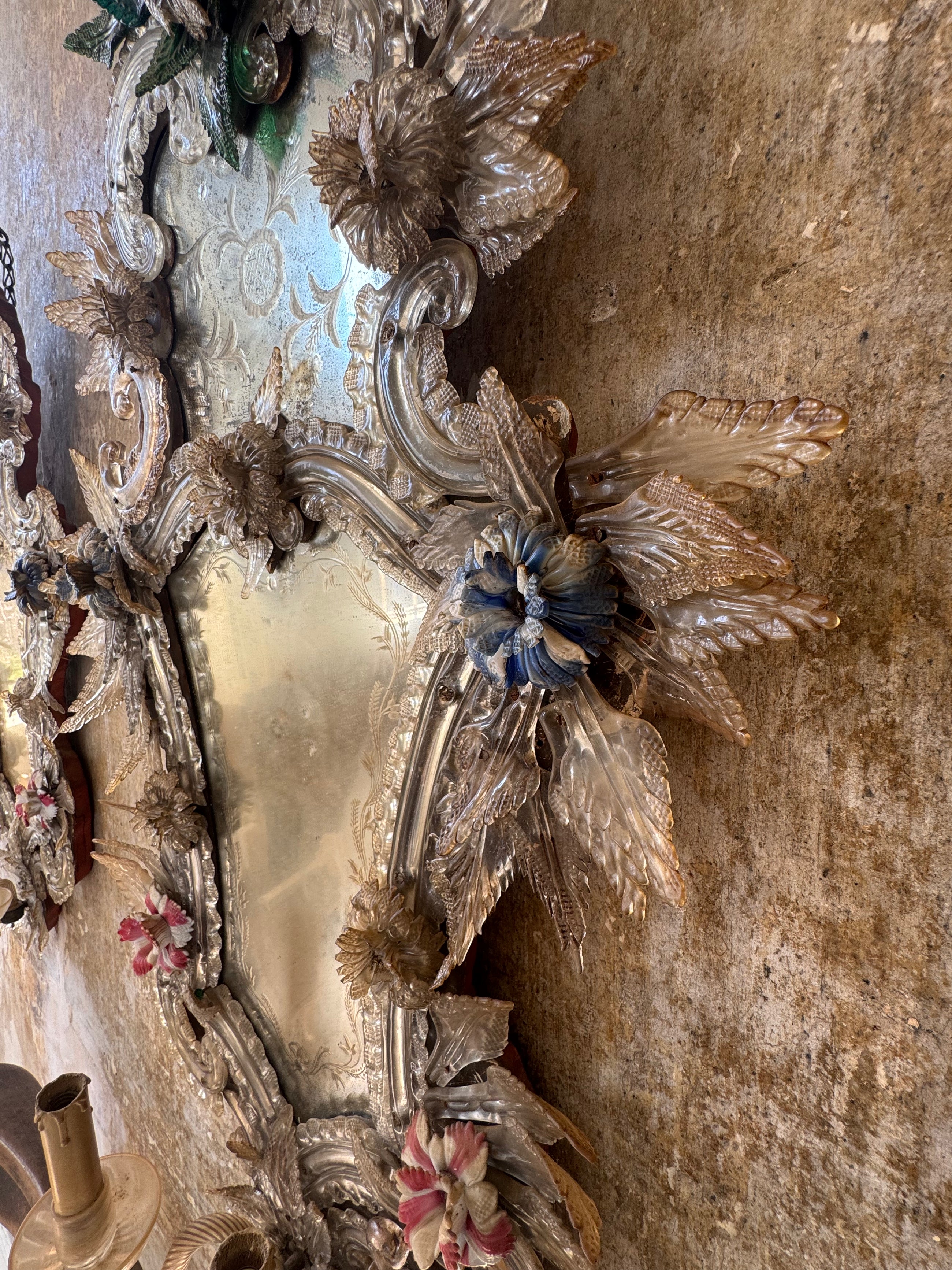 A Pair Of Murano Glass Mirrors