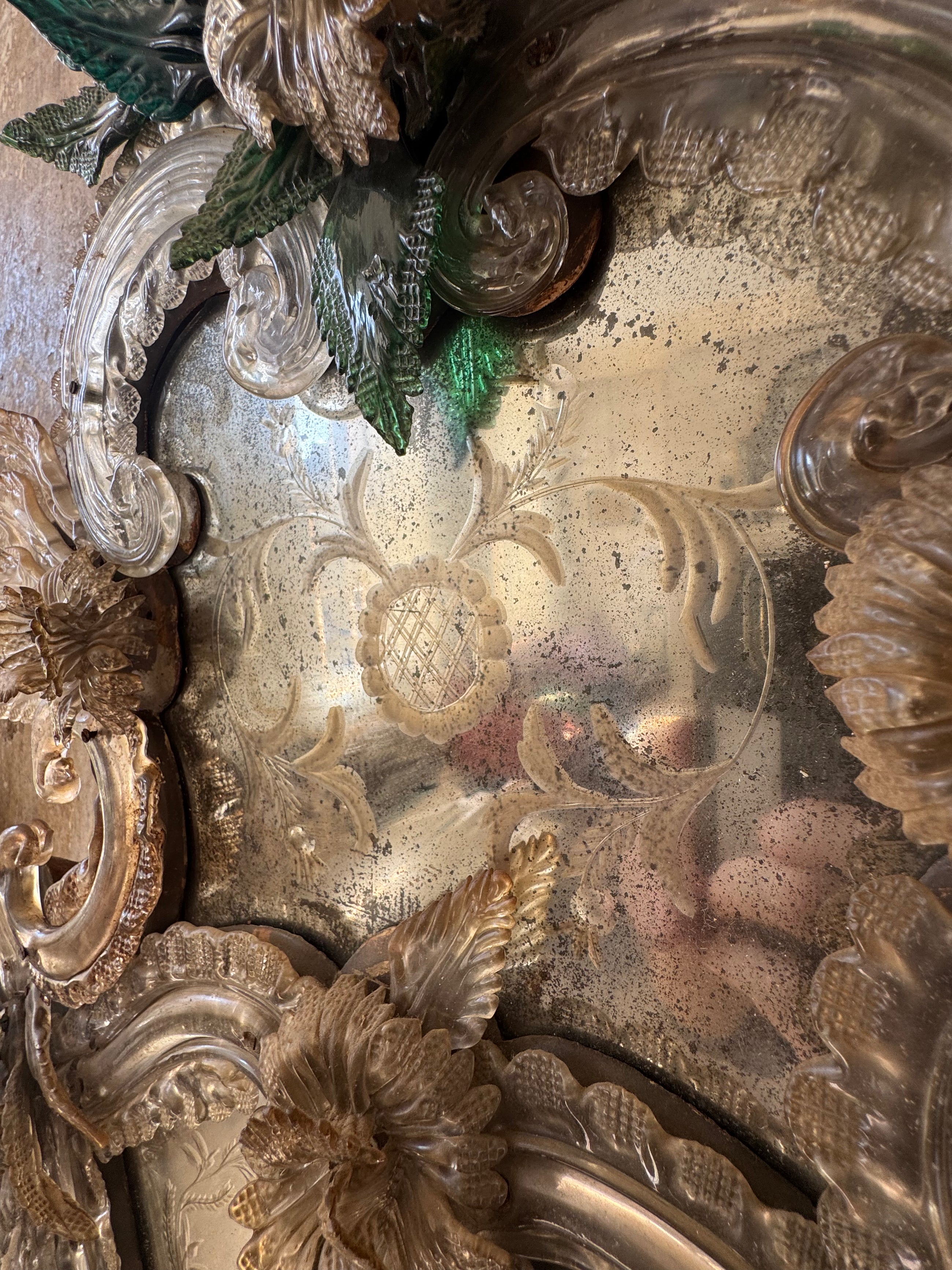 A Pair Of Murano Glass Mirrors