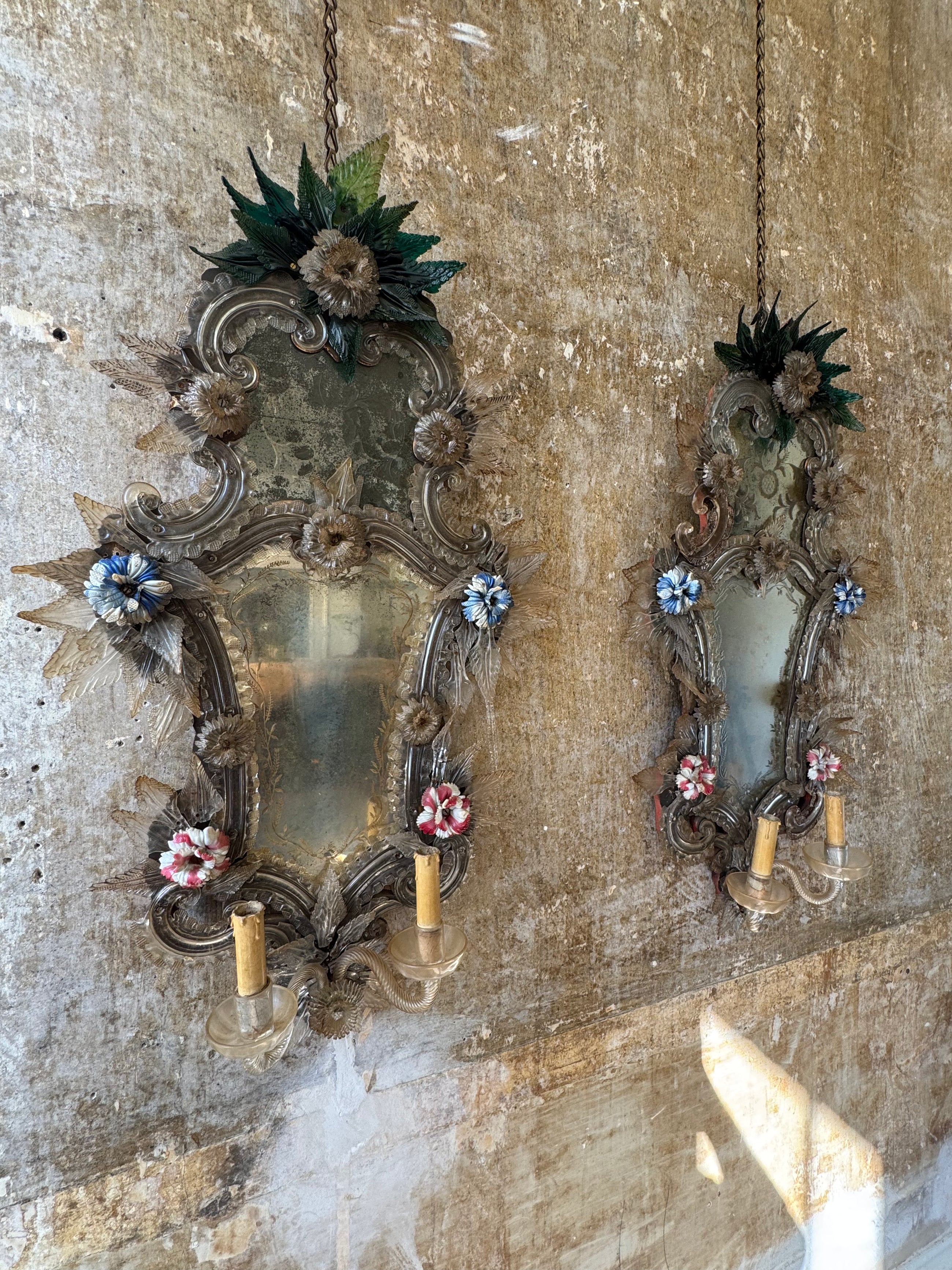 A Pair Of Murano Glass Mirrors