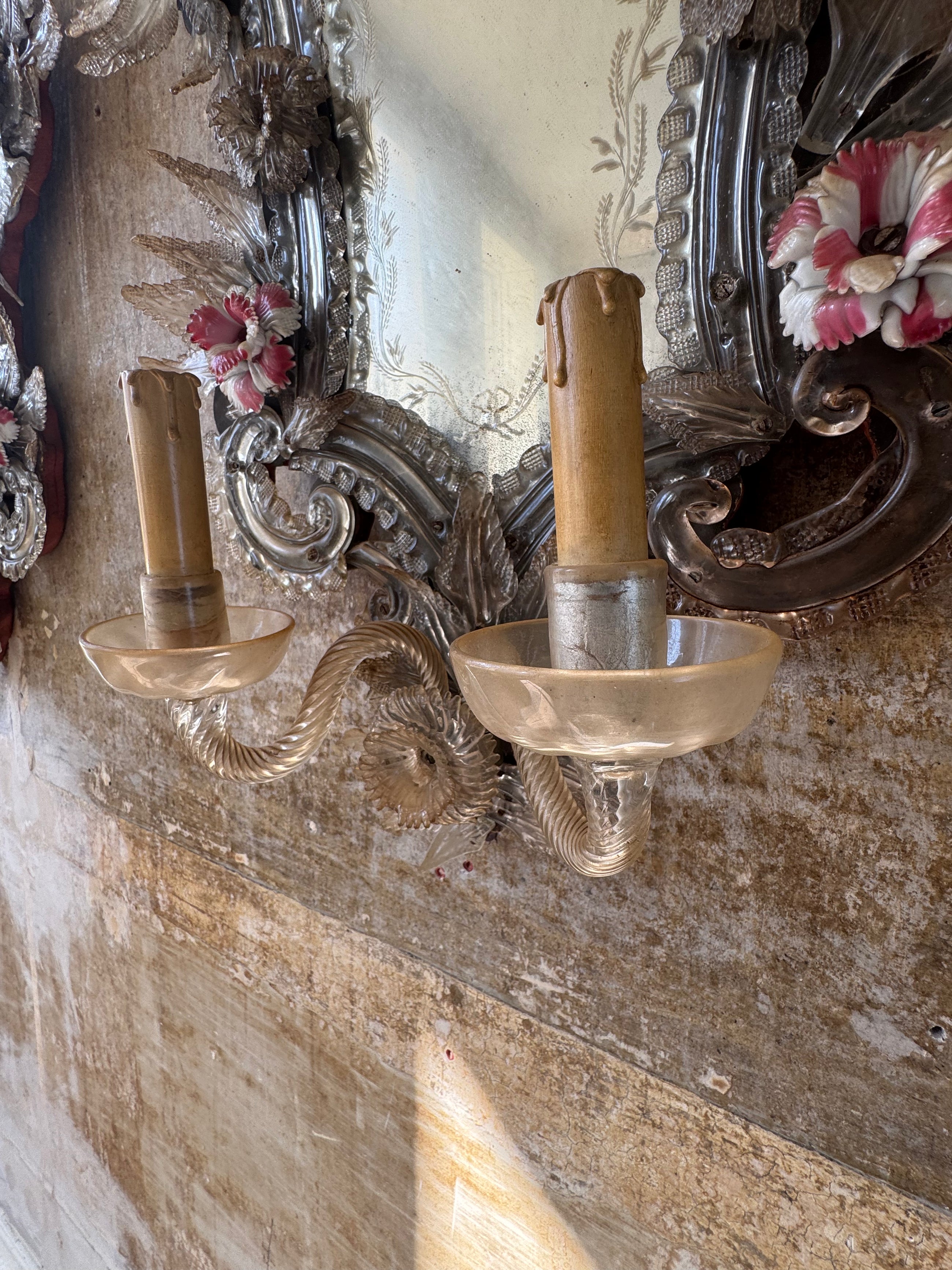 A Pair Of Murano Glass Mirrors