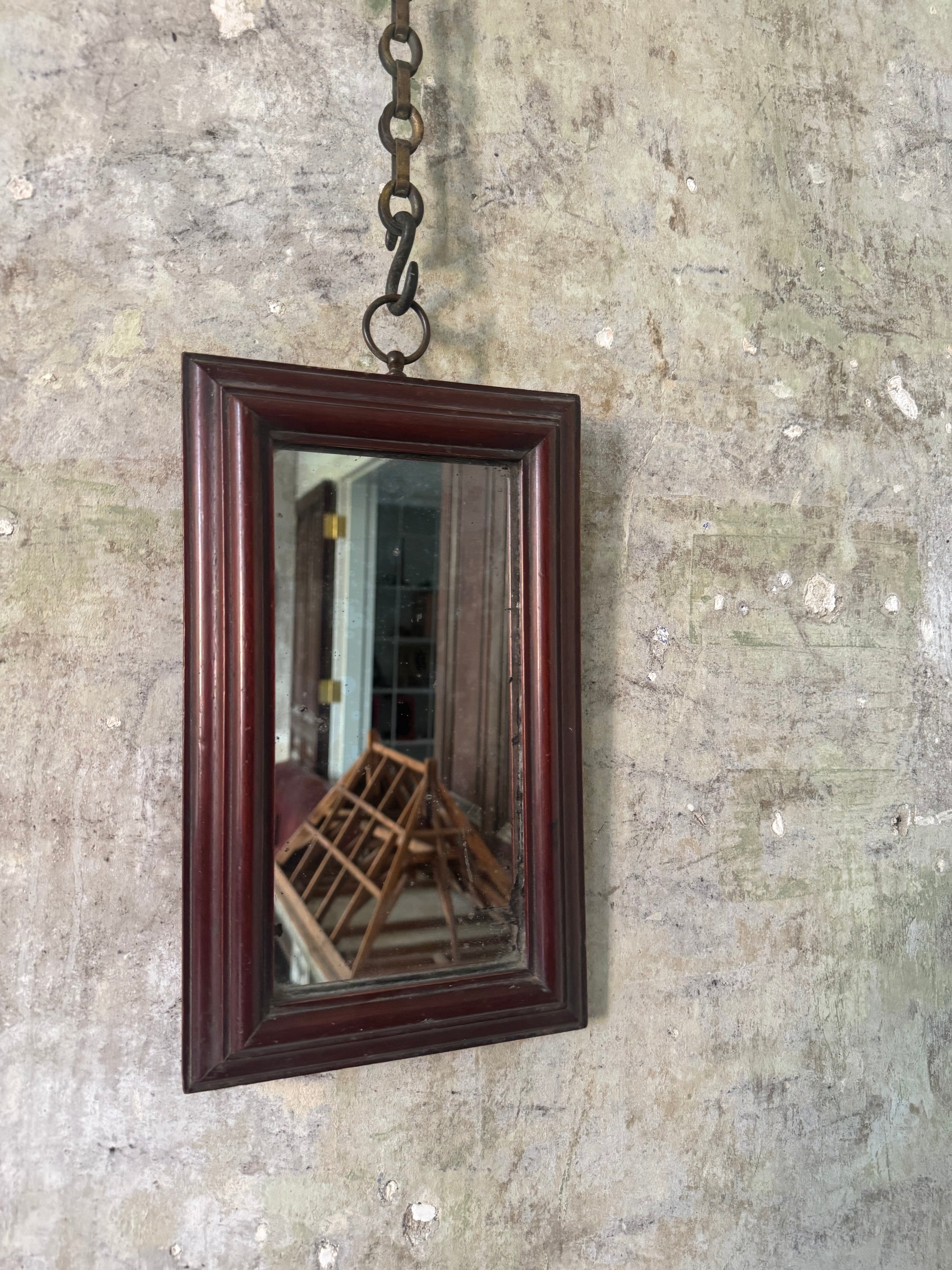 A Diminutive George III Mahogany Mirror