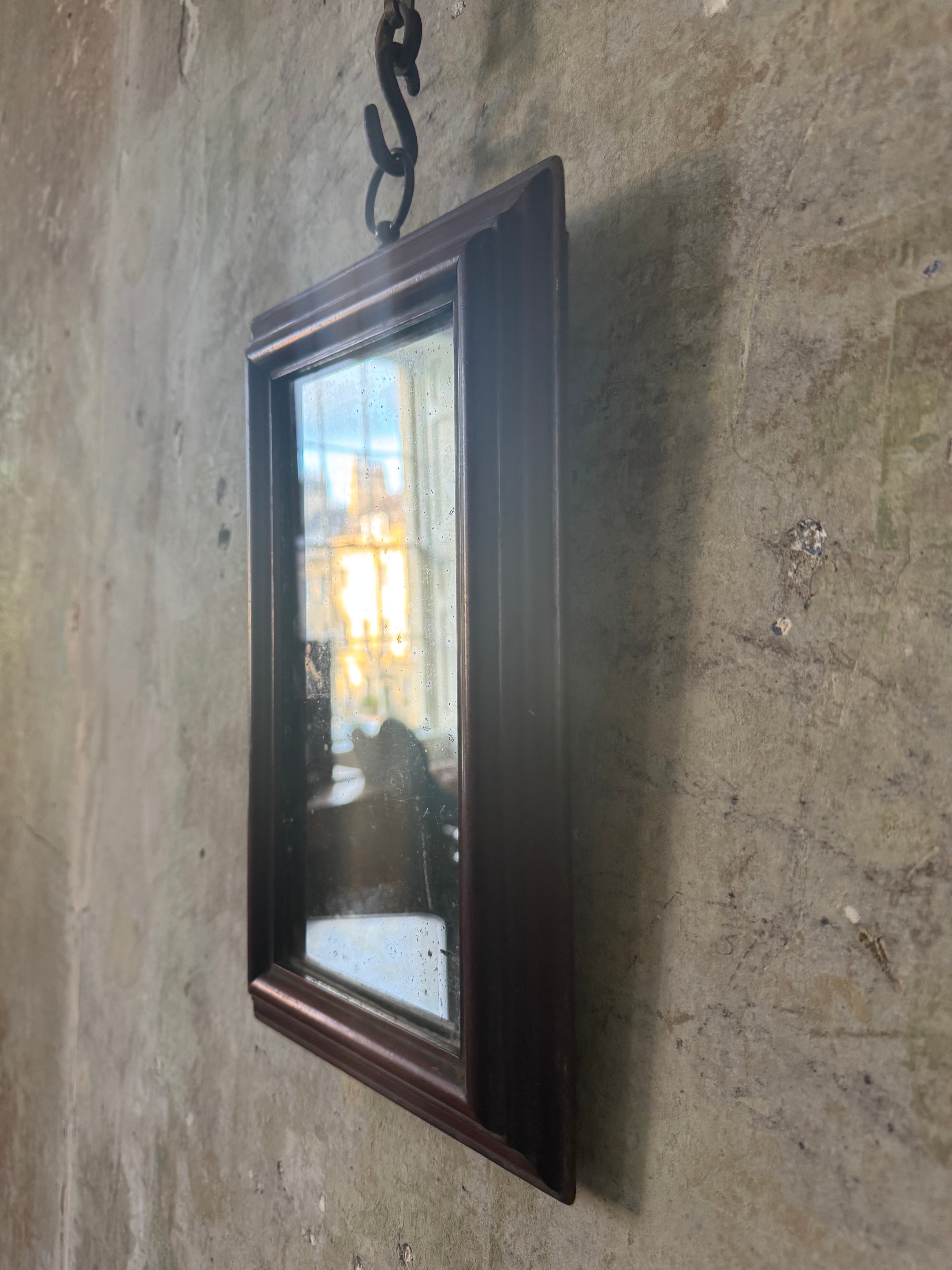 A Diminutive George III Mahogany Mirror