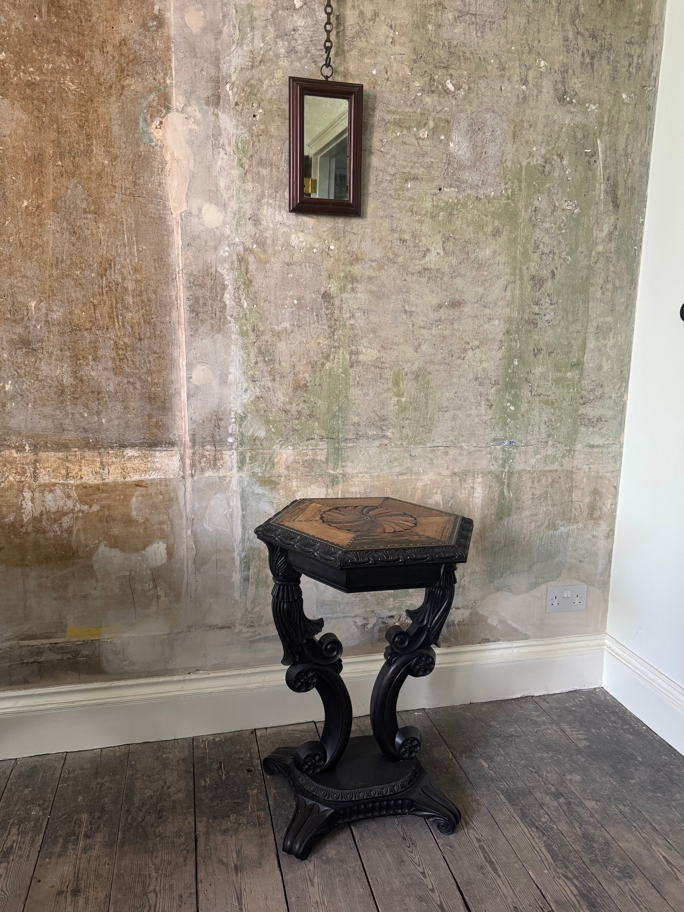 A Diminutive George III Mahogany Mirror