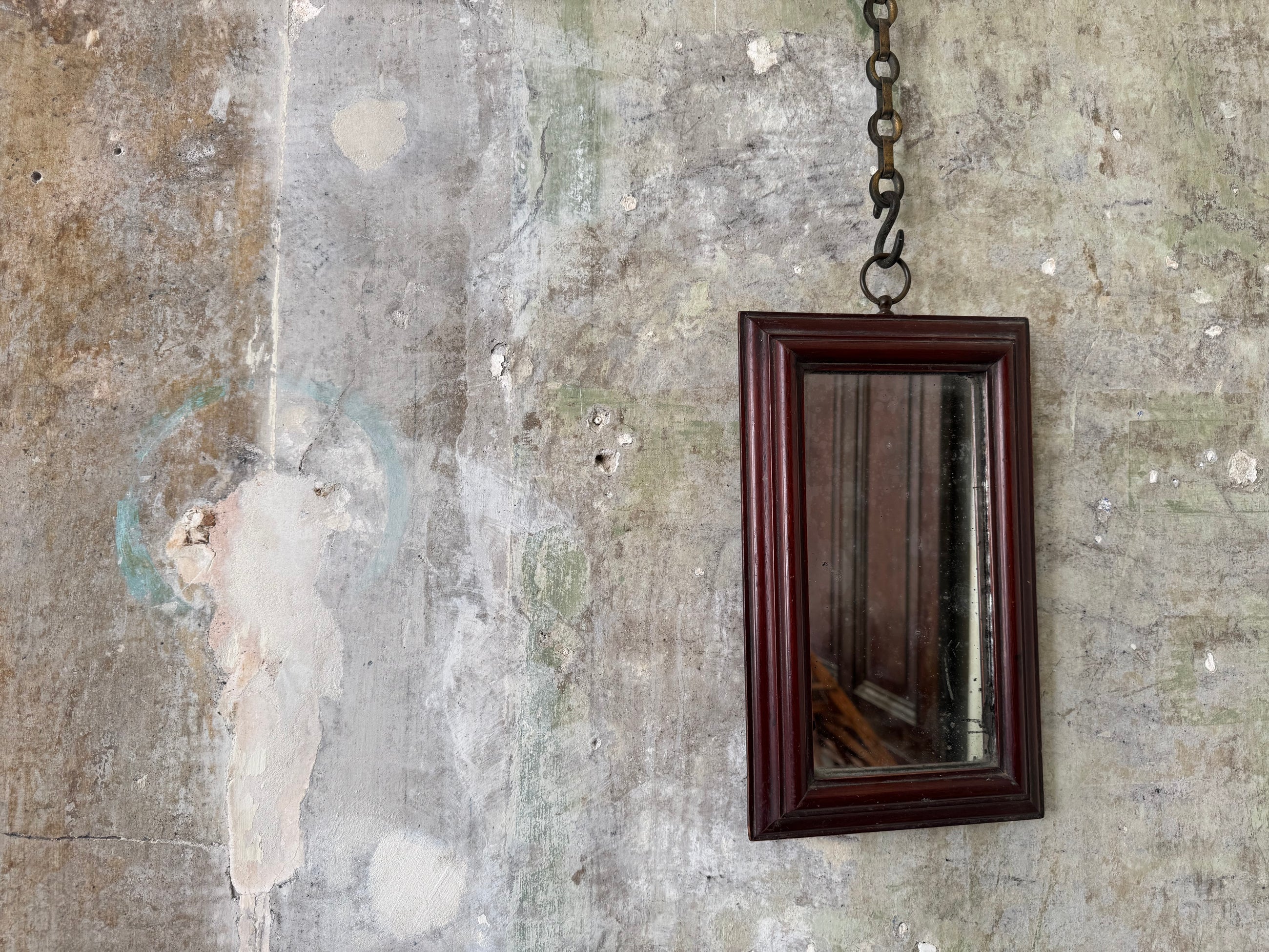 A Diminutive George III Mahogany Mirror