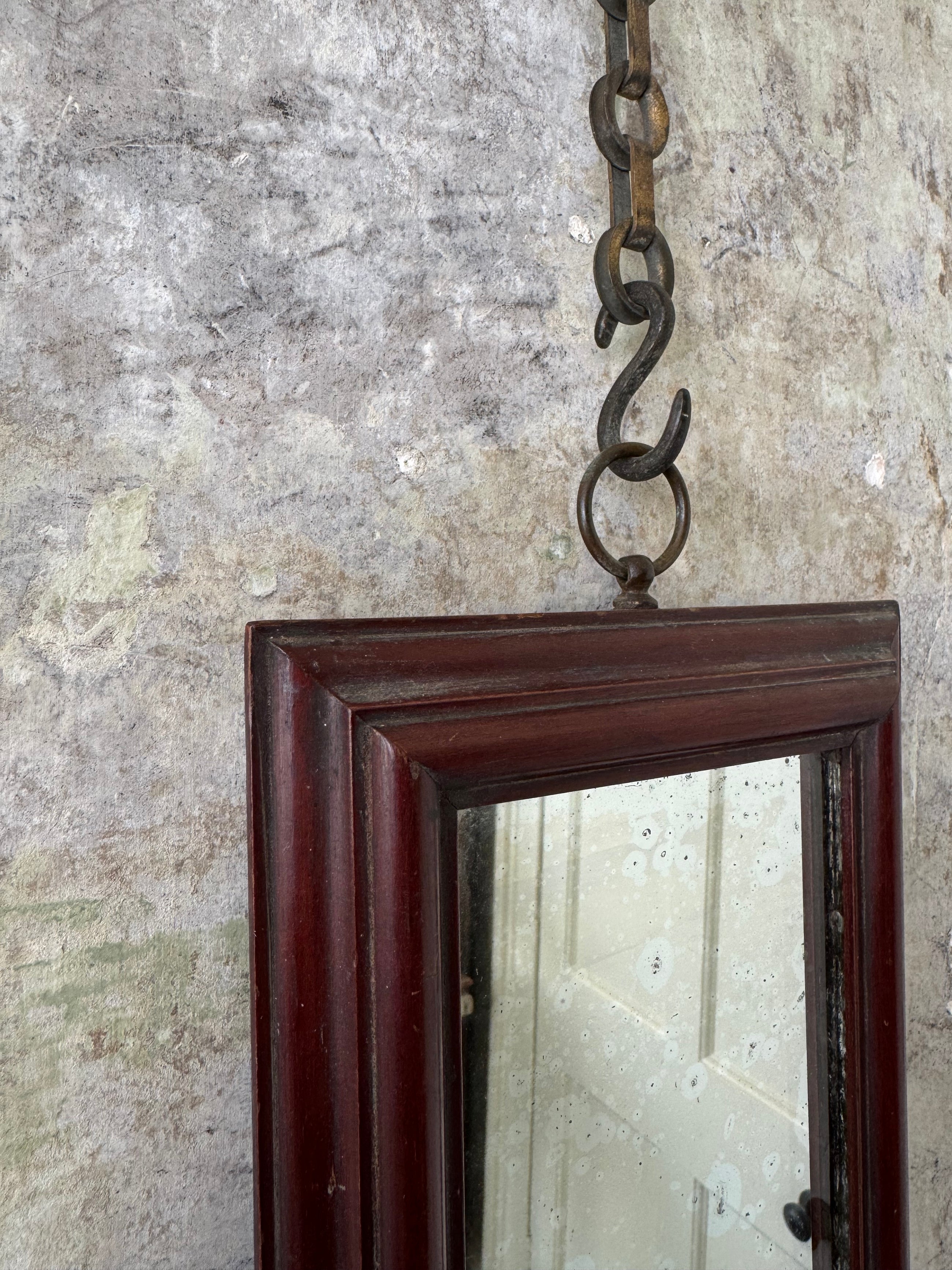 A Diminutive George III Mahogany Mirror