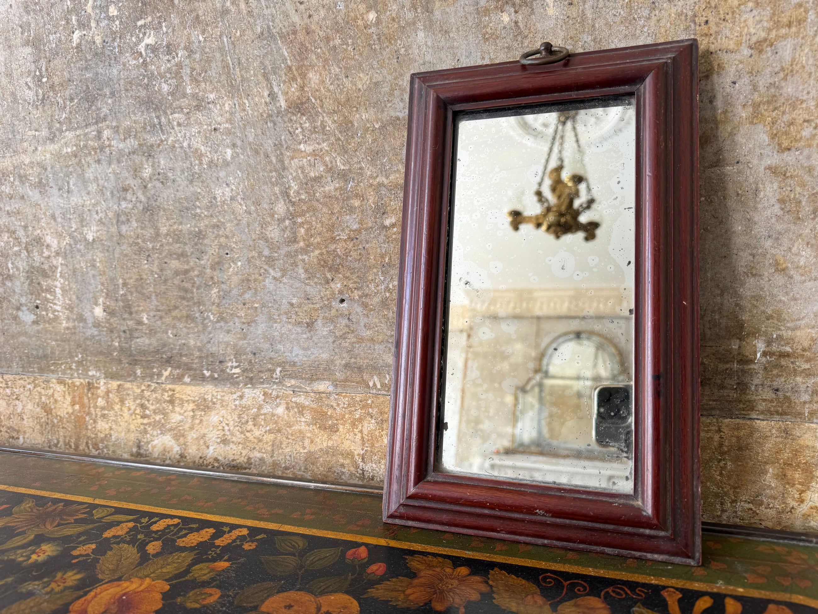 A Diminutive George III Mahogany Mirror