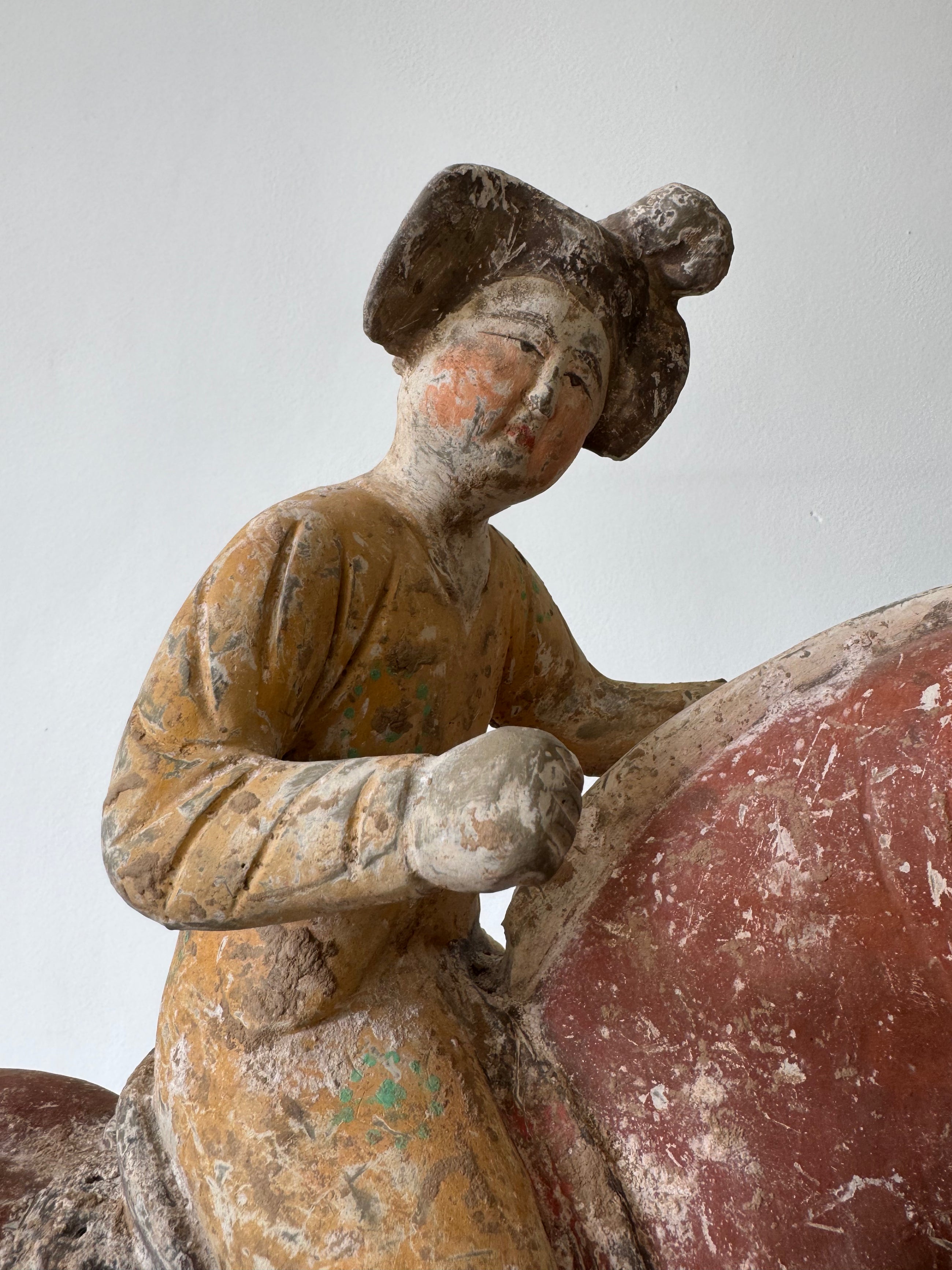 A Pair of Chinese Tang Dynasty Terracotta Polo Players