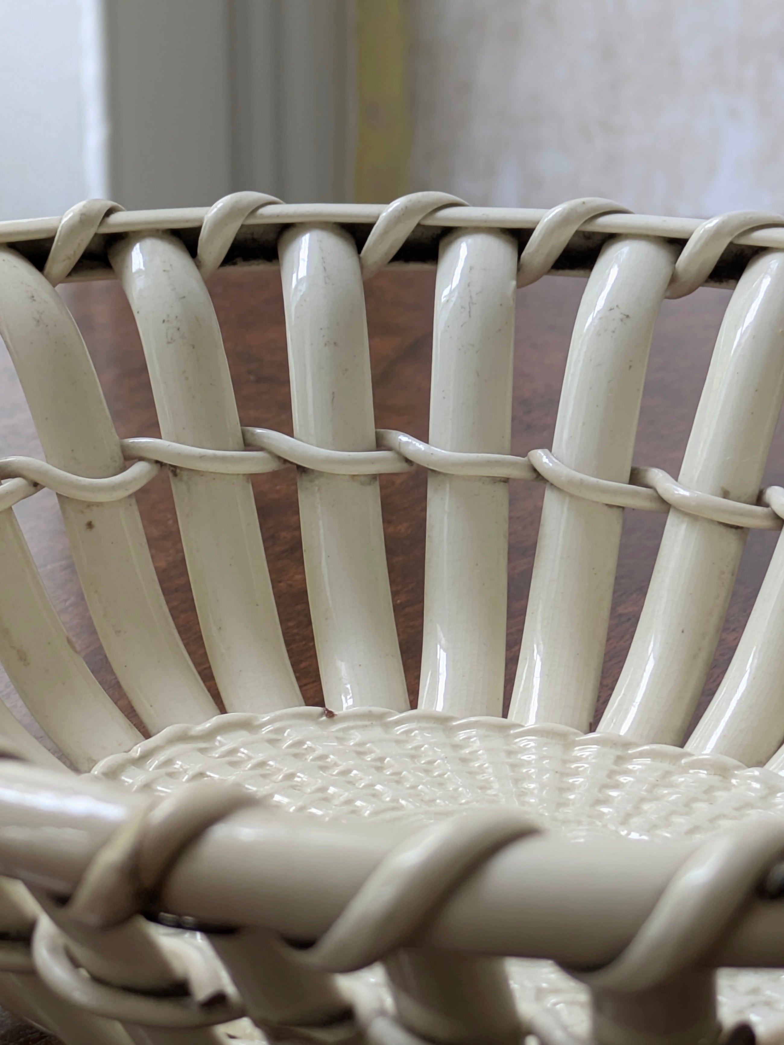An 18th Century Wedgwood Creamware Lattice Basket