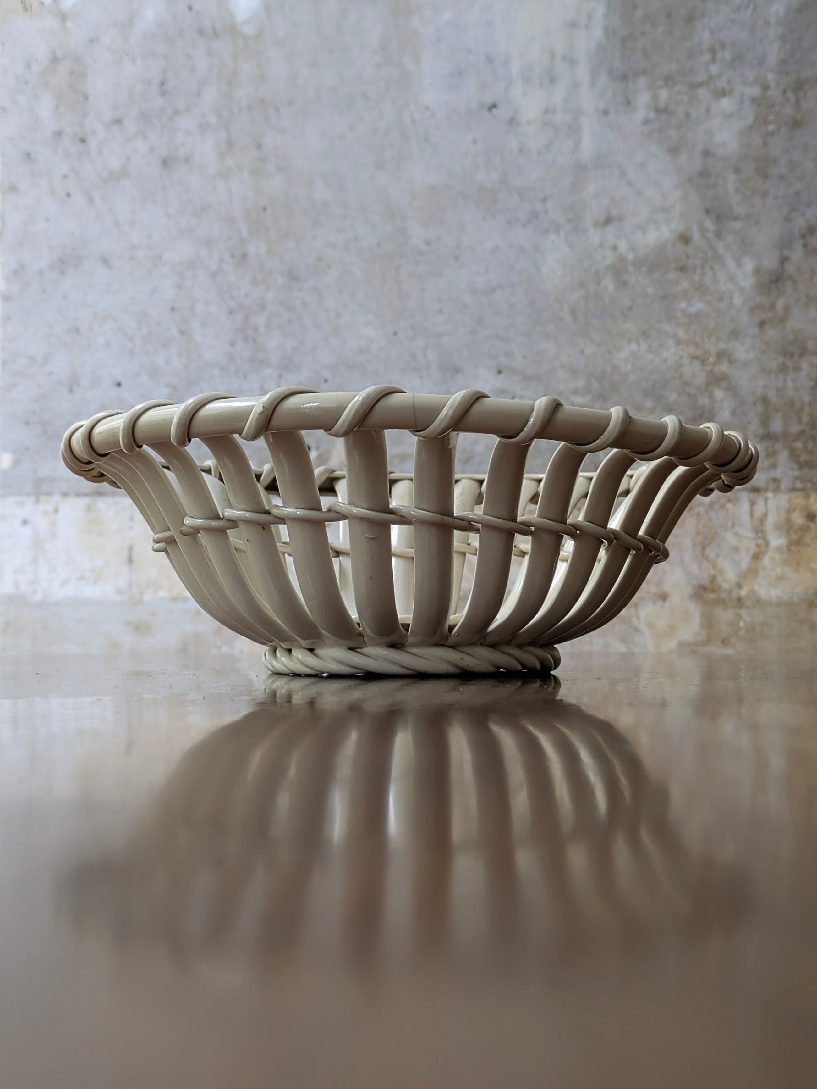 An 18th Century Wedgwood Creamware Lattice Basket