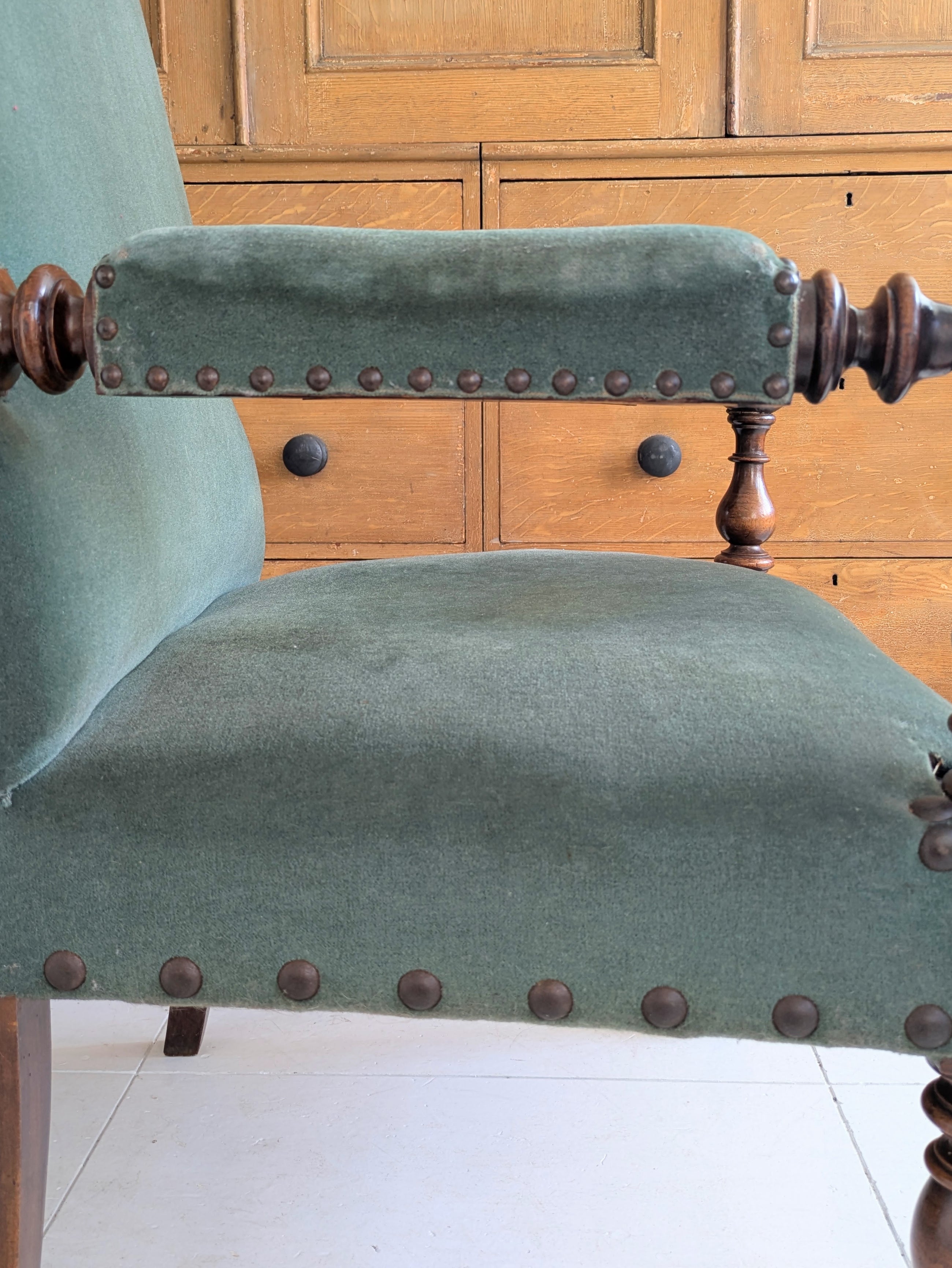 A Pair of 19th Century Walnut Armchairs