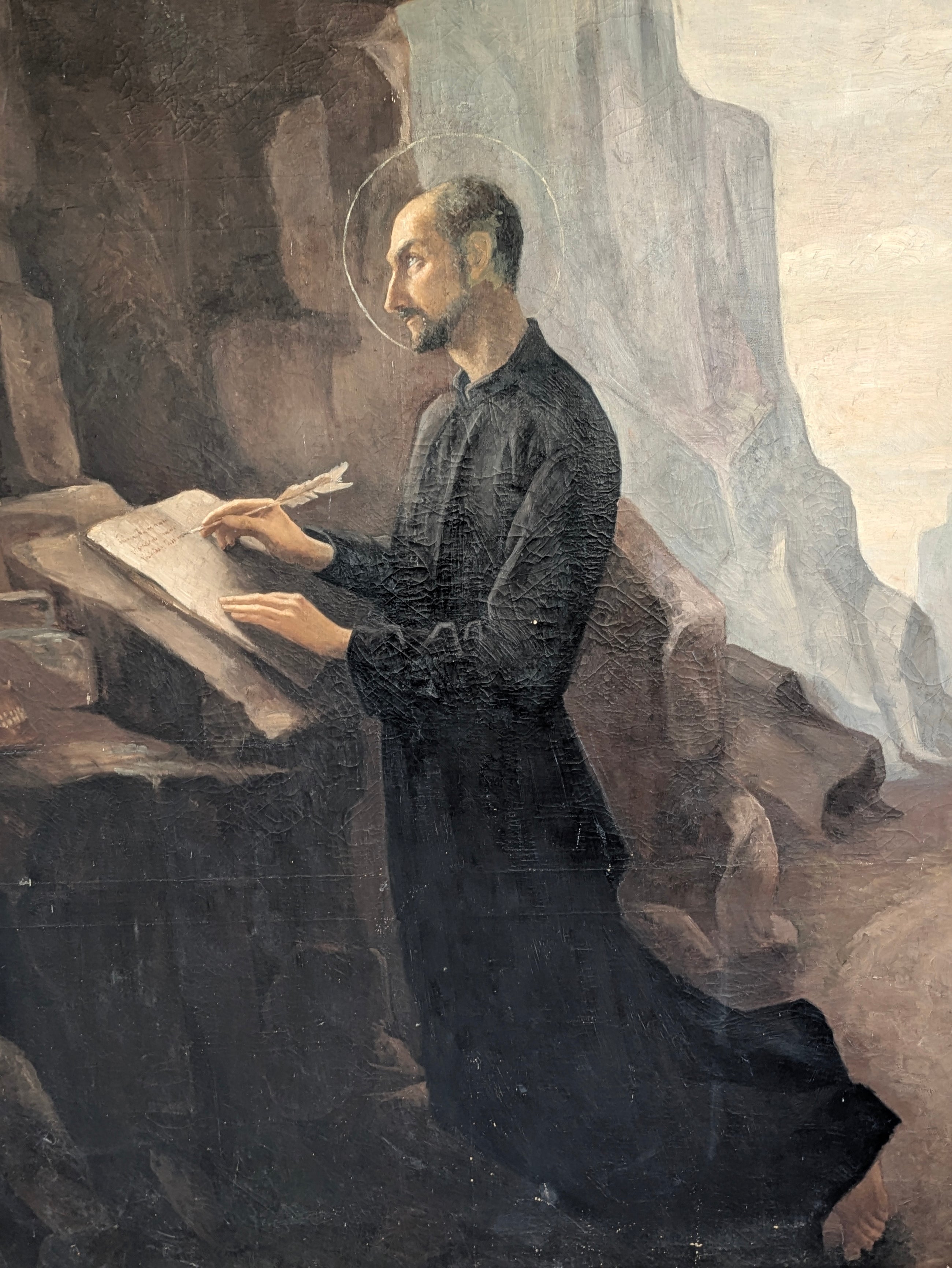 A Large 19th Century Religious Oil on Canvas