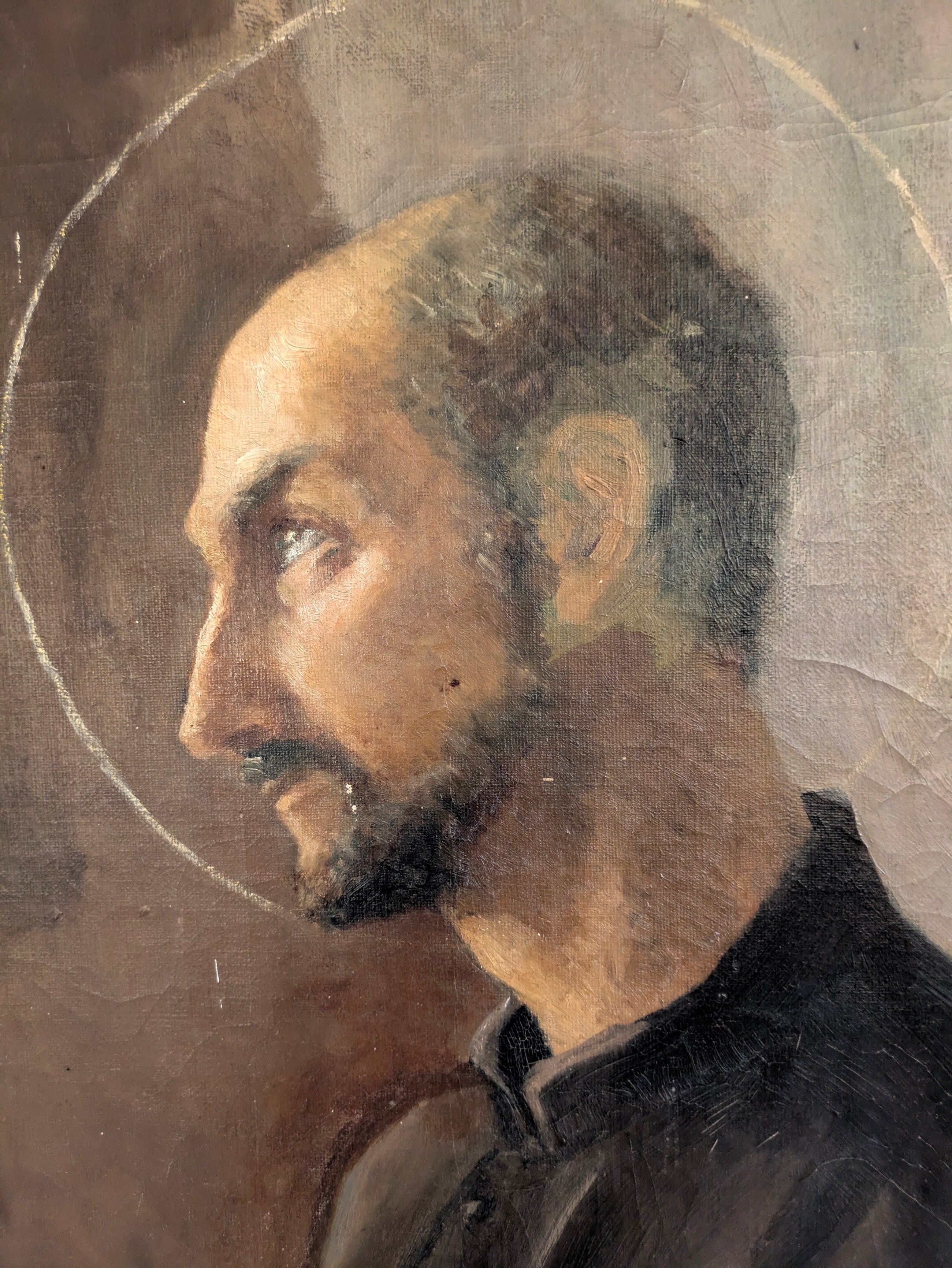 A Large 19th Century Religious Oil on Canvas