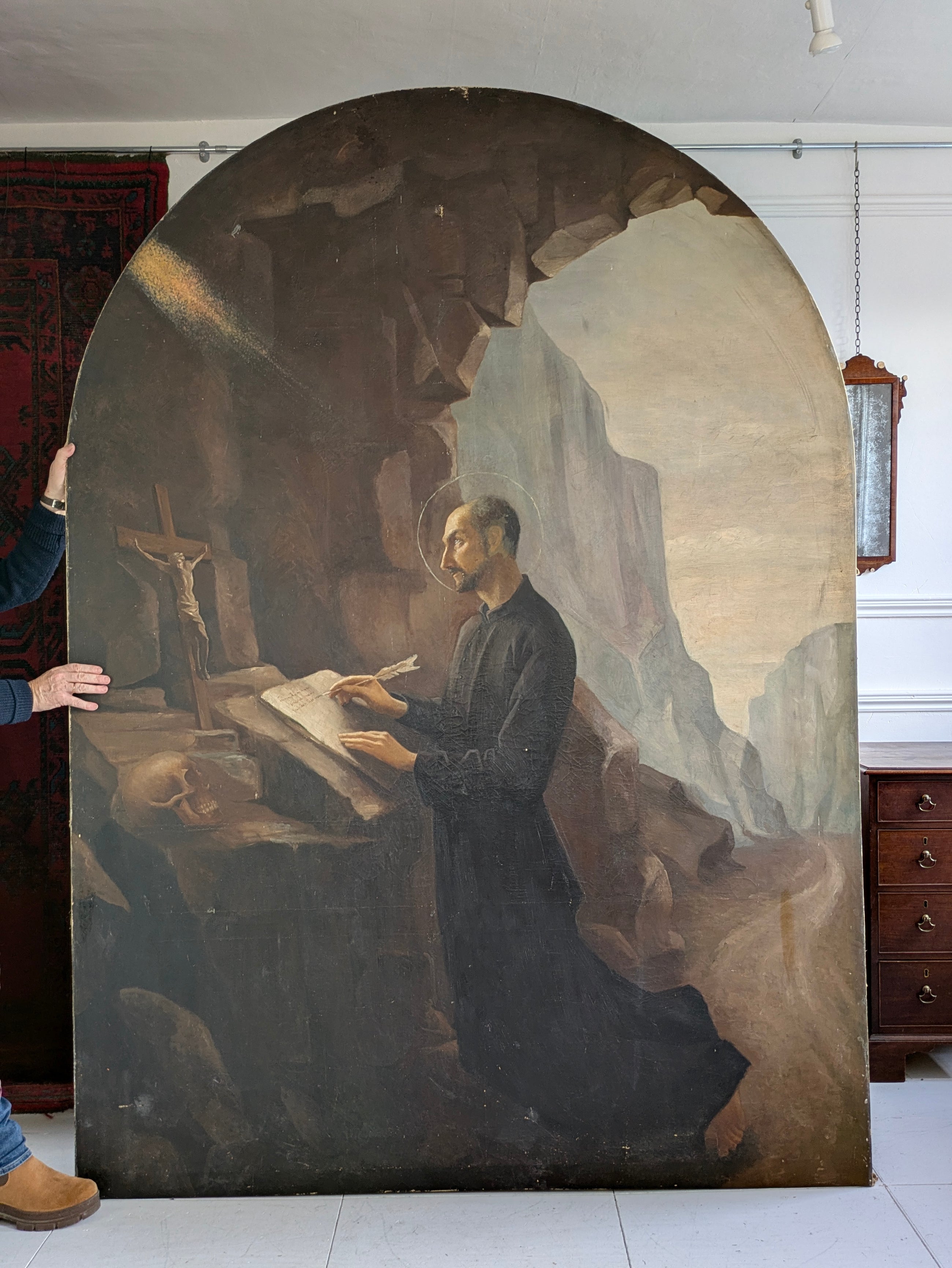 A Large 19th Century Religious Oil on Canvas