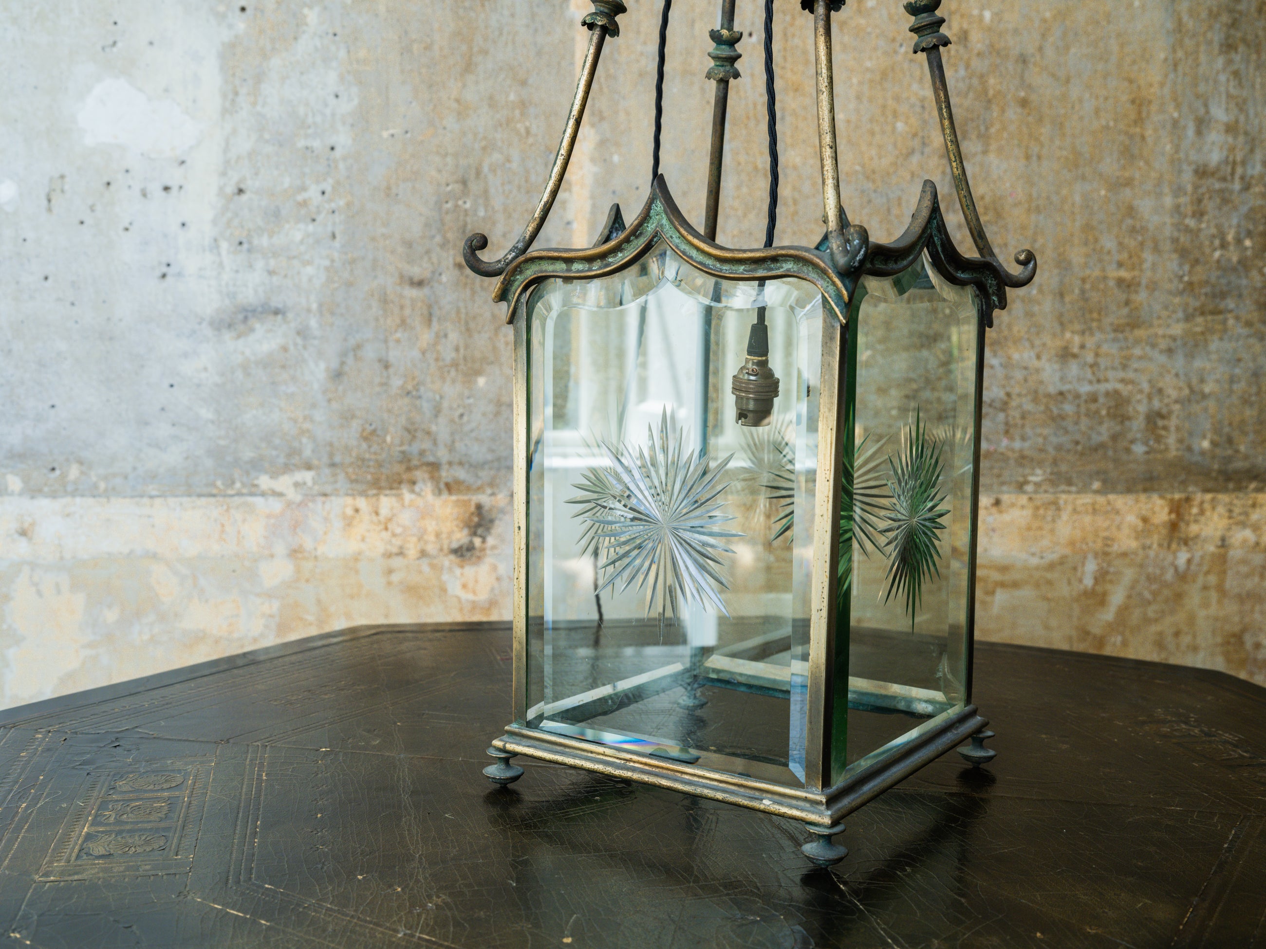 A Mid 19th Century Brass Hall Lantern