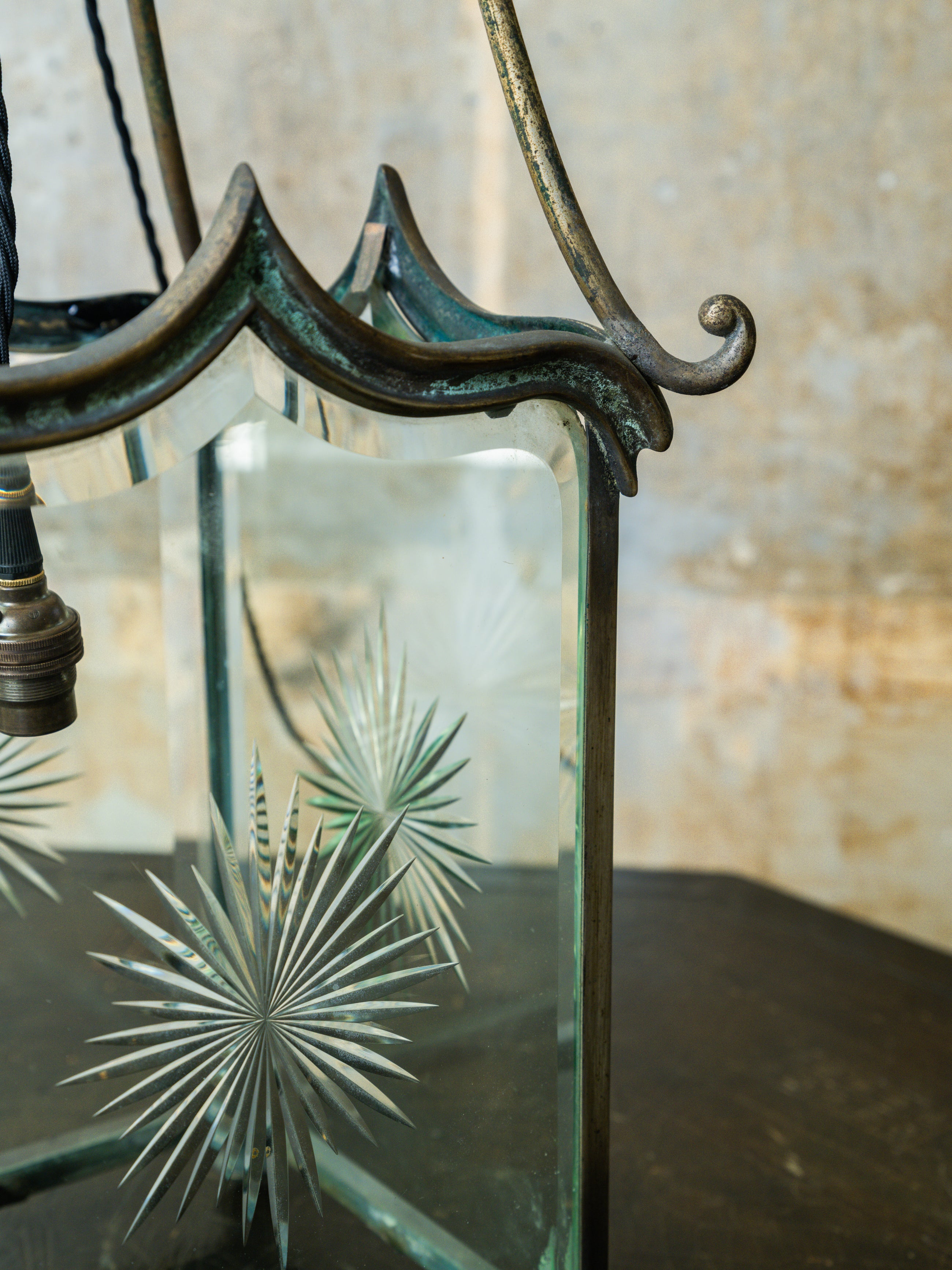 A Mid 19th Century Brass Hall Lantern