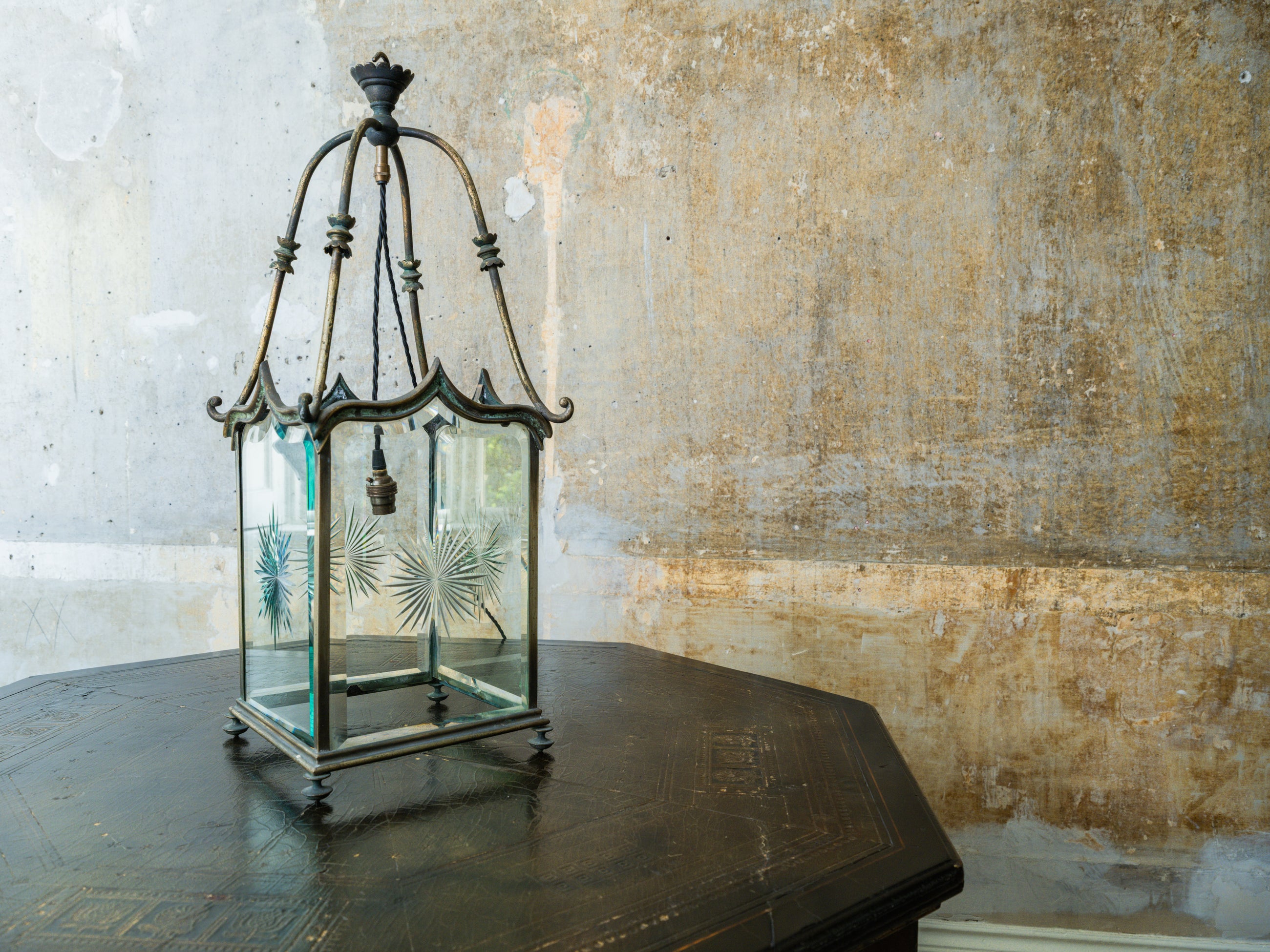 A Mid 19th Century Brass Hall Lantern