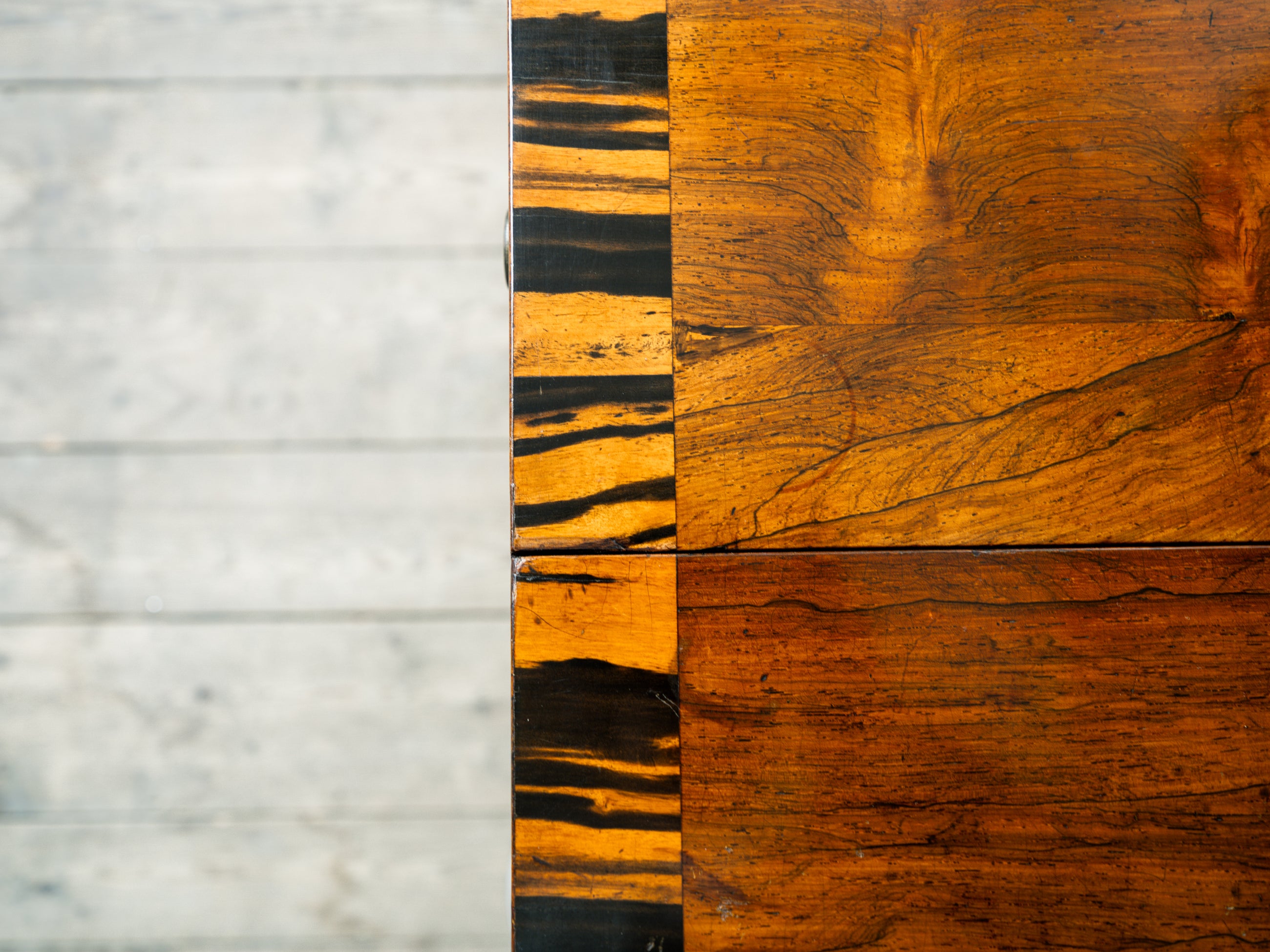 George III Zebra Wood & Mahogany Pembroke Table