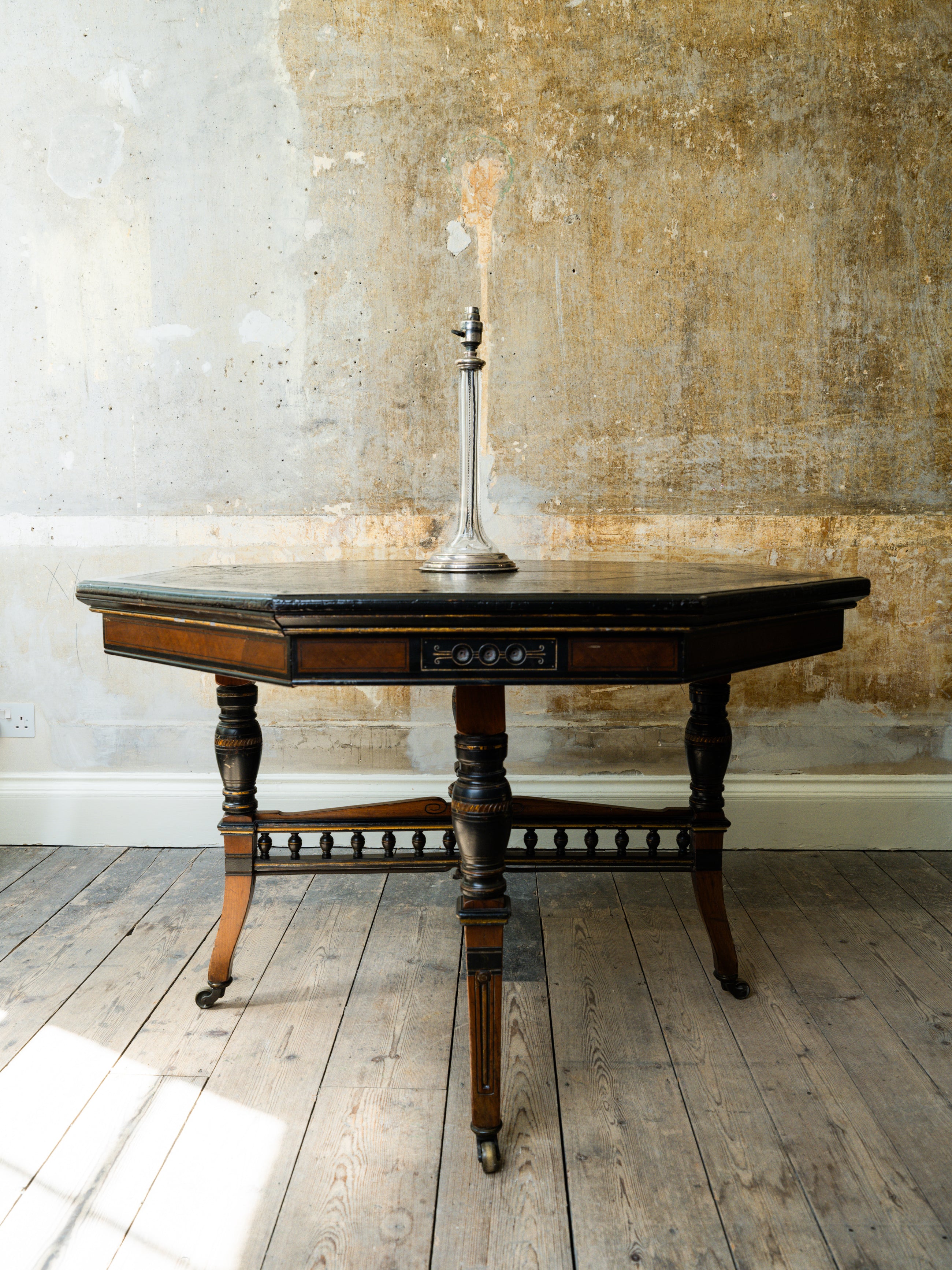 A Silver Plated Cut Glass Table Lamp