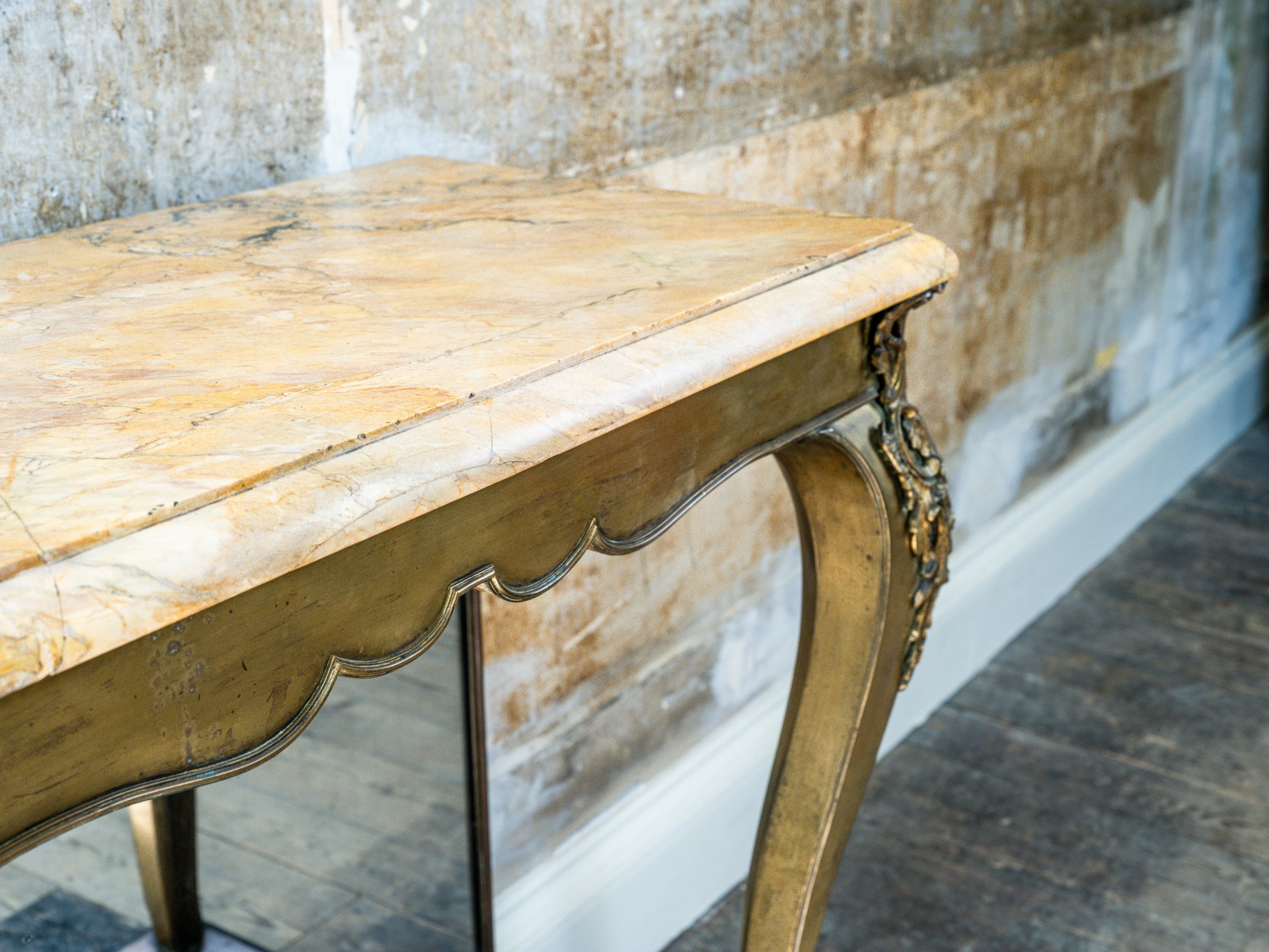 A George IV Mirrored, Bronze & Scagliola Console Table