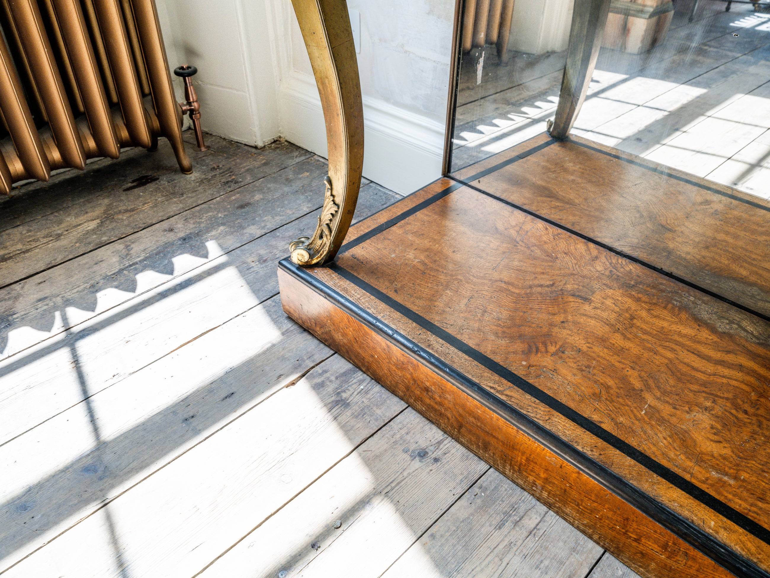 A George IV Mirrored, Bronze & Scagliola Console Table