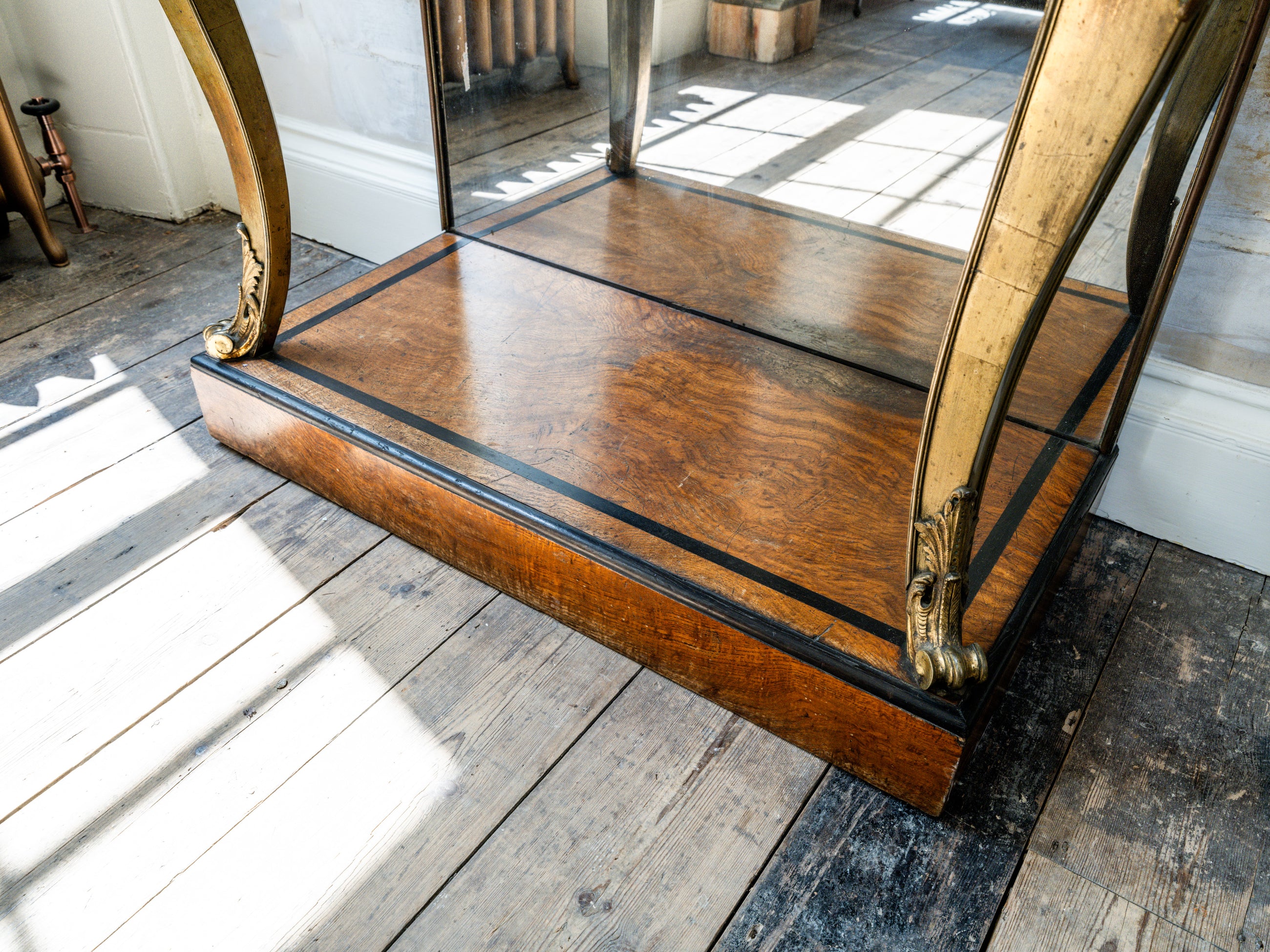 A George IV Mirrored, Bronze & Scagliola Console Table