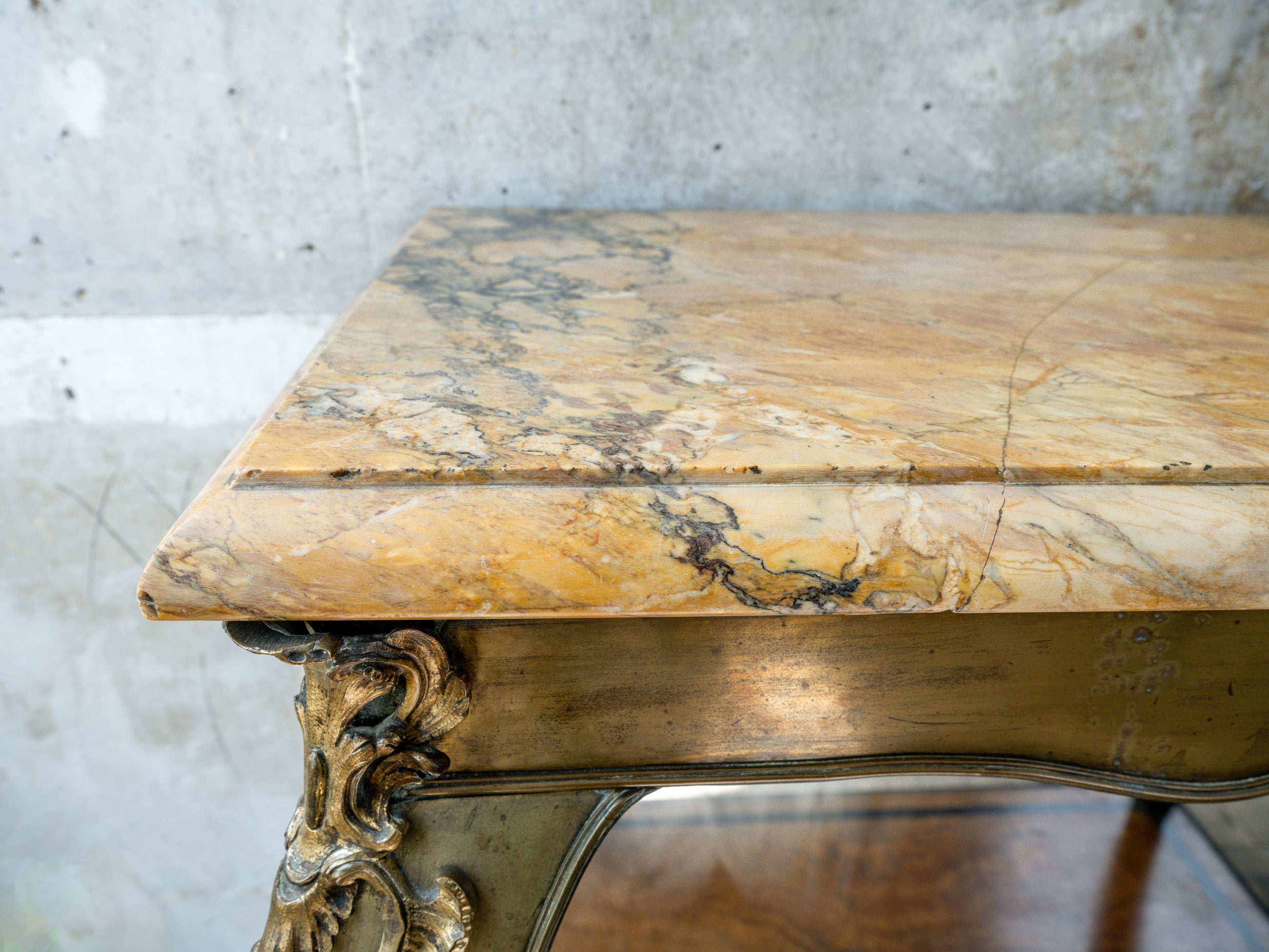 A George IV Mirrored, Bronze & Scagliola Console Table