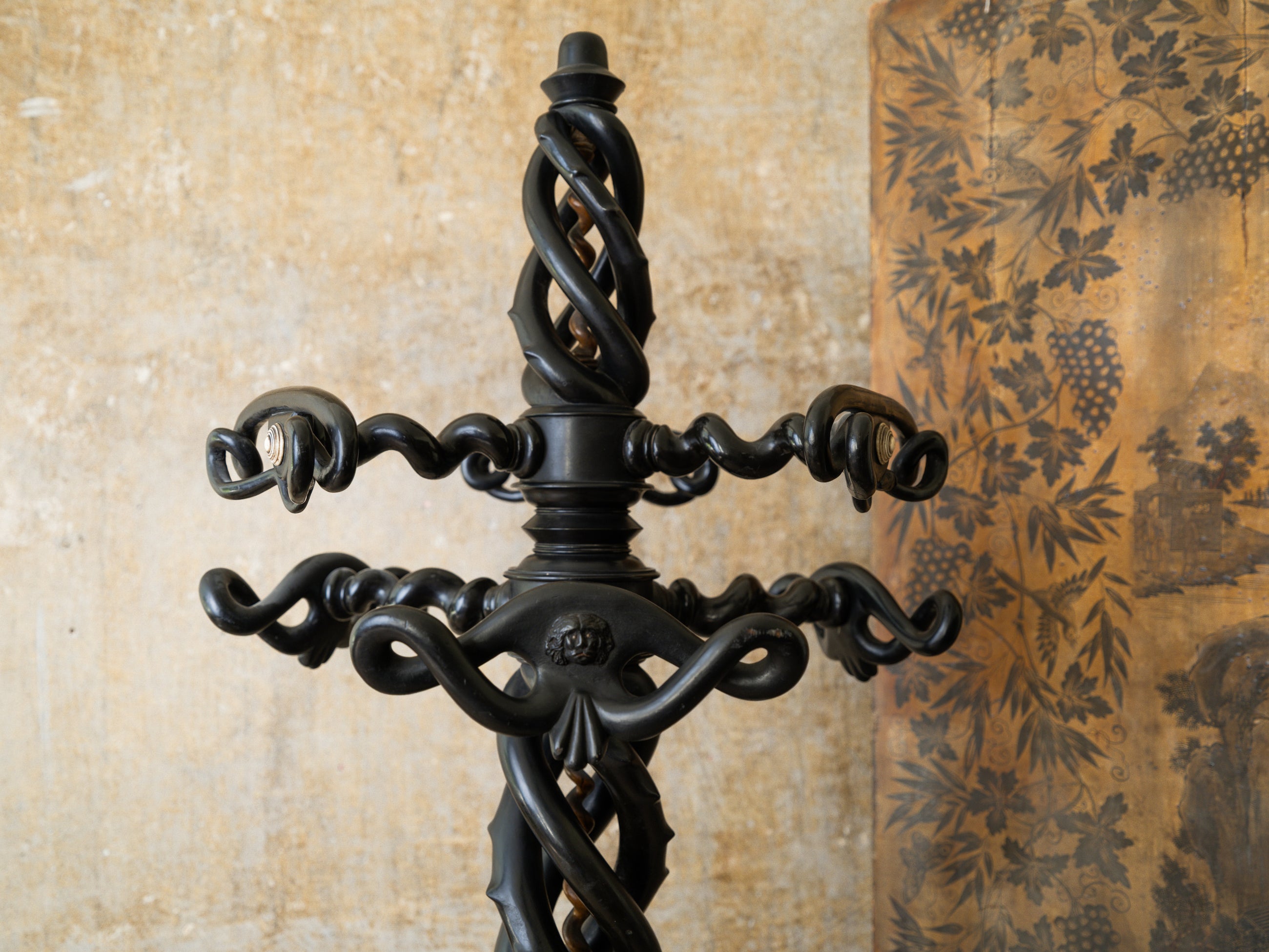 A 19th Century Ebonised Hat & Coat Stand
