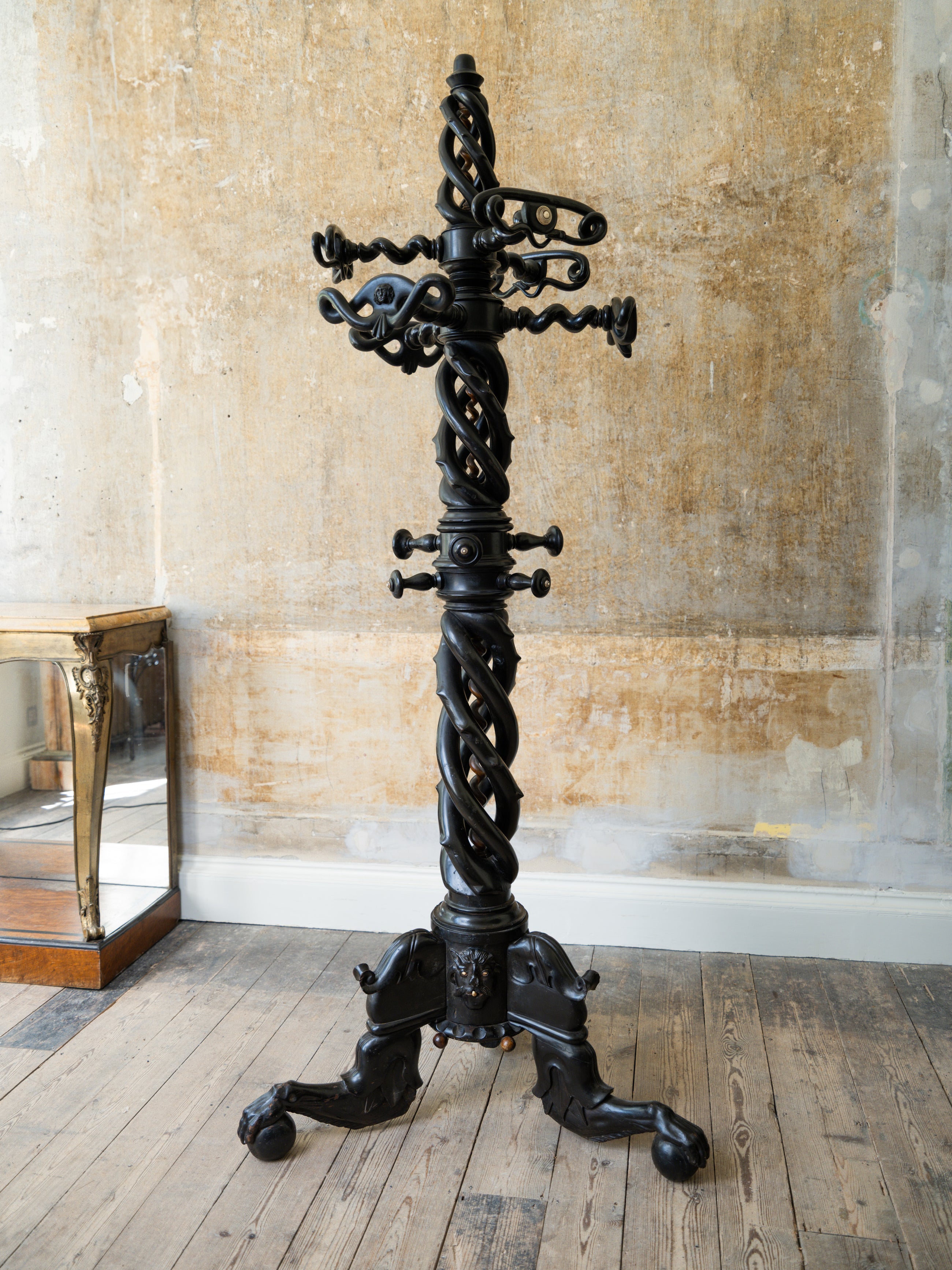 A 19th Century Ebonised Hat & Coat Stand