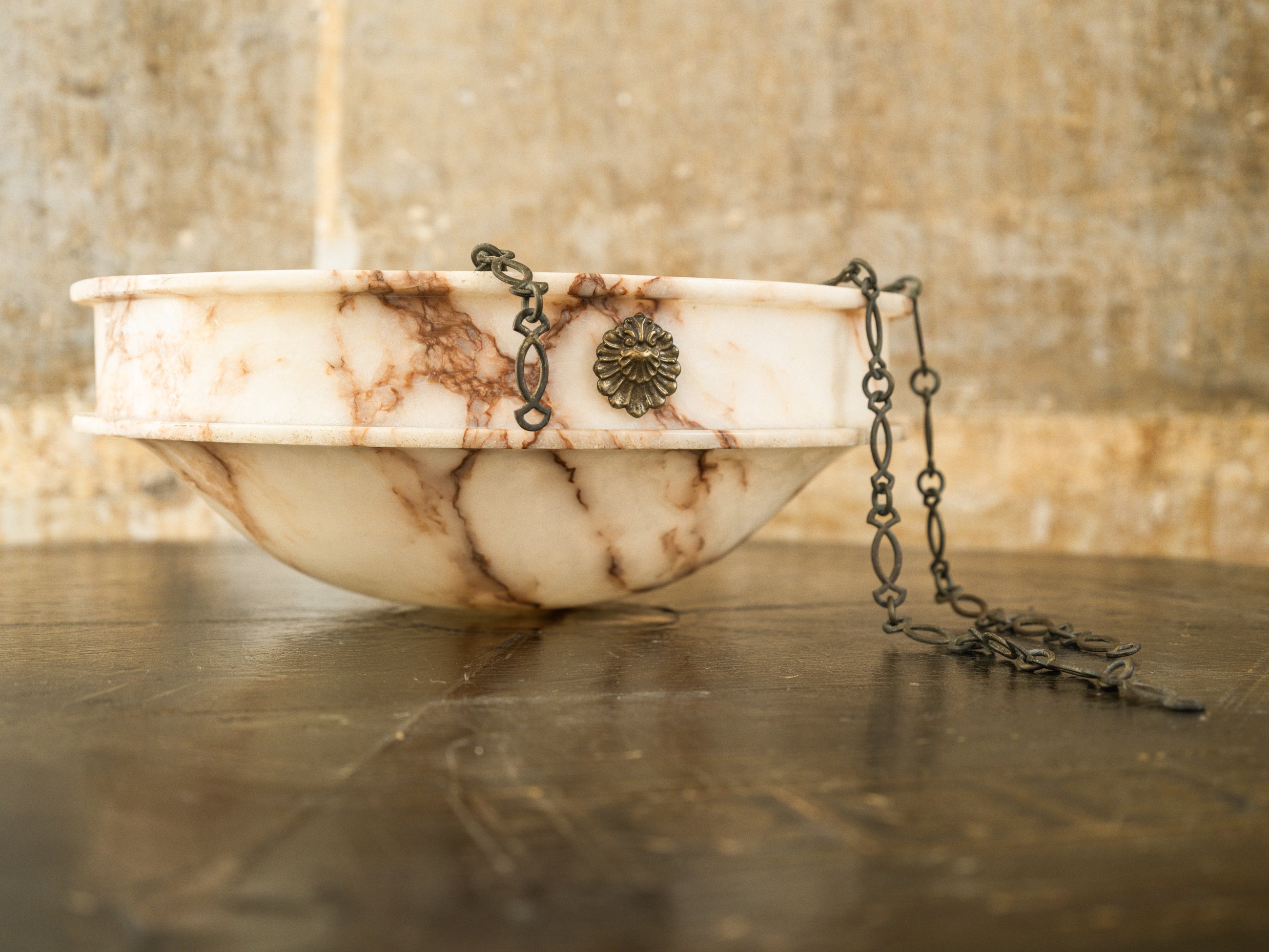 An Early 20th Century Alabaster Dish Light