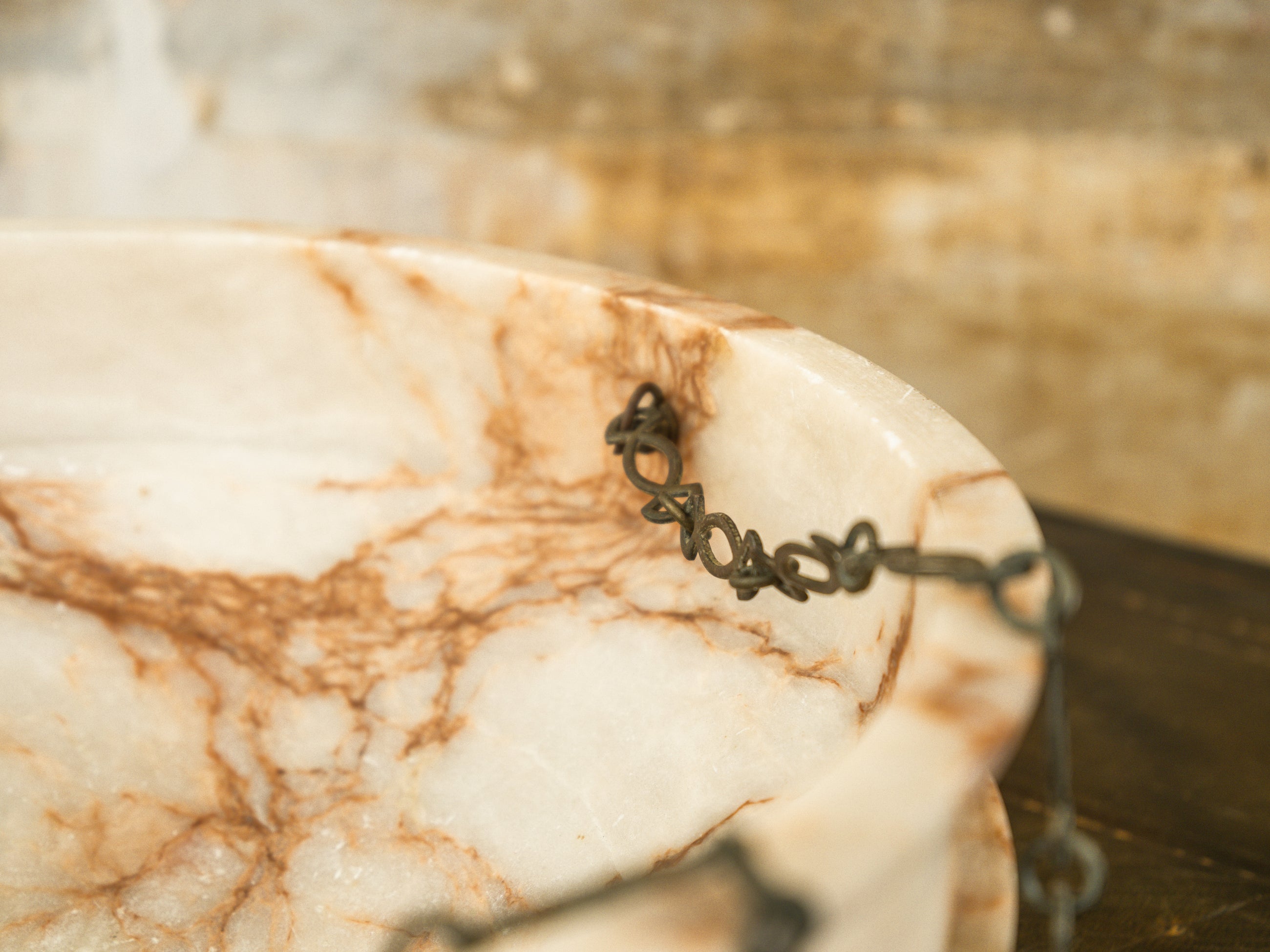 An Early 20th Century Alabaster Dish Light