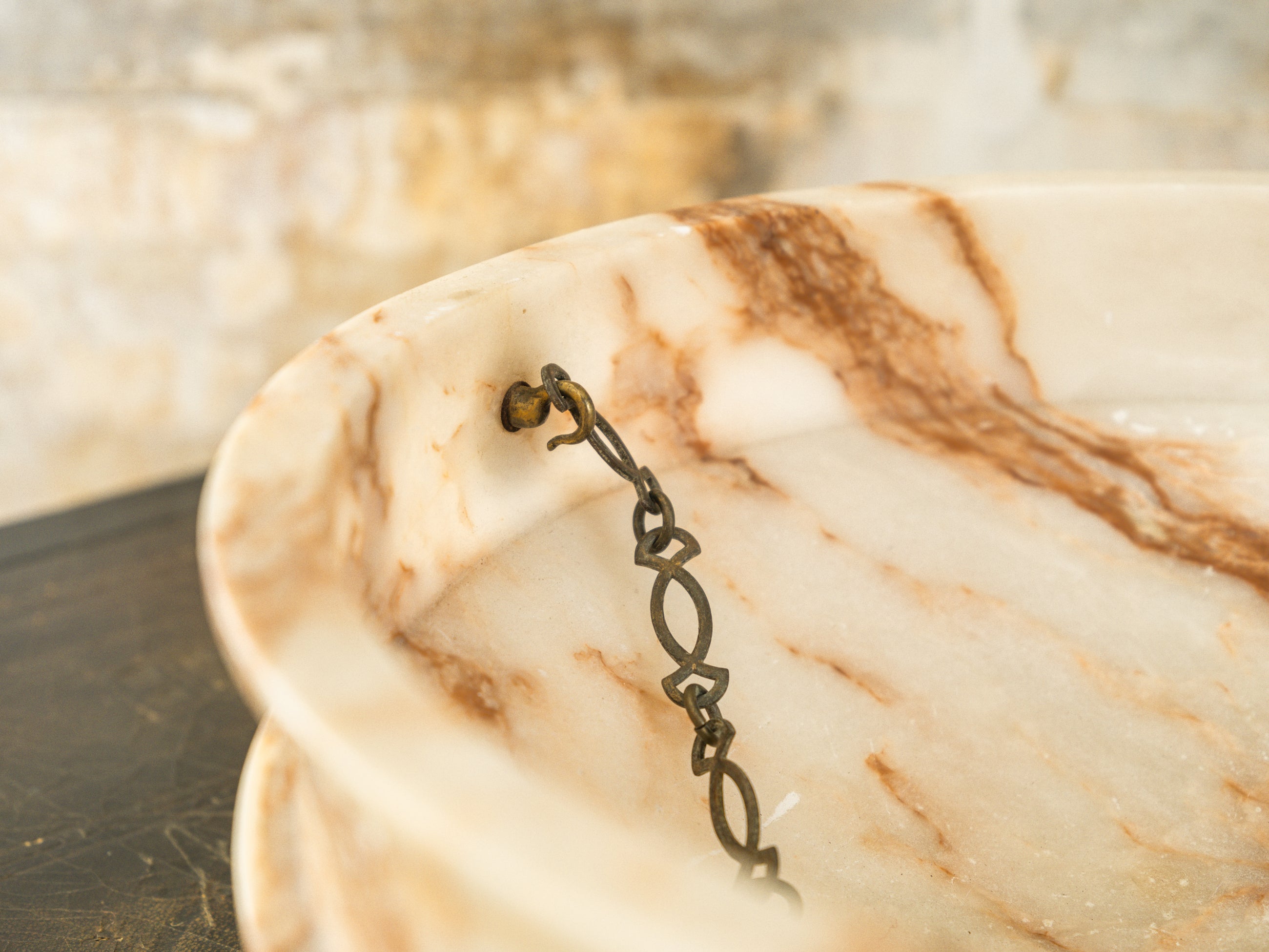 An Early 20th Century Alabaster Dish Light